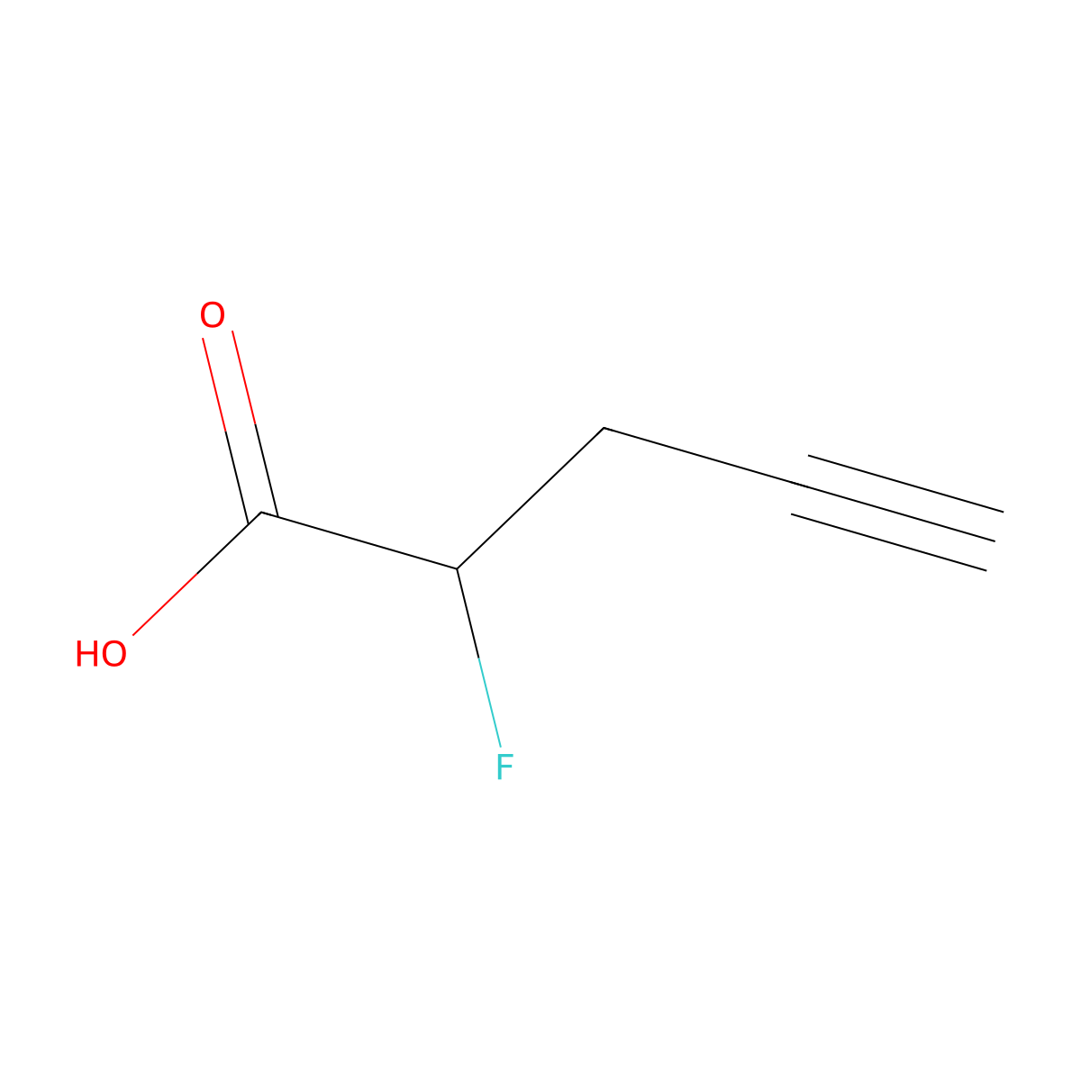 2-Fluoropent-4-ynoic acid molecular structure, CAS 2090992-09-7