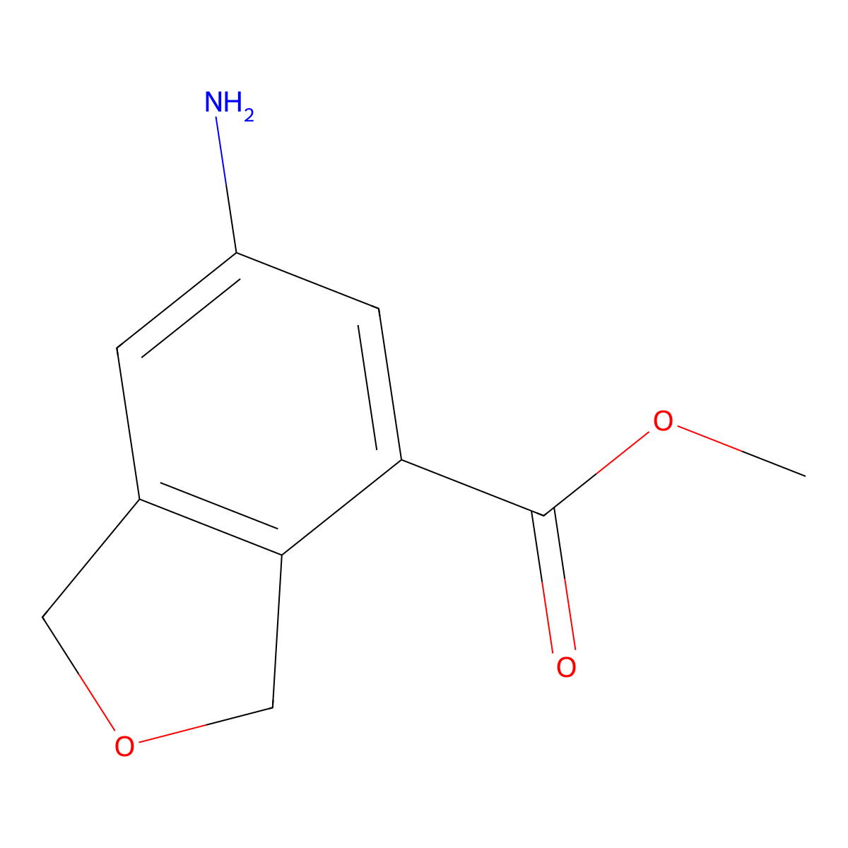 Methyl 6-amino-1,3-dihydro-2-benzofuran-4-carboxylate molecular structure, CAS 2090995-36-9