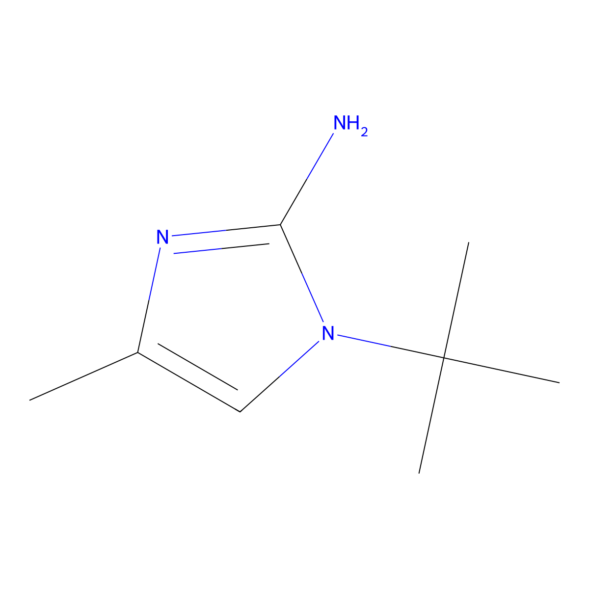 1-(tert-butyl)-4-methyl-1H-imidazol-2-amine molecular structure, CAS 2090997-37-6