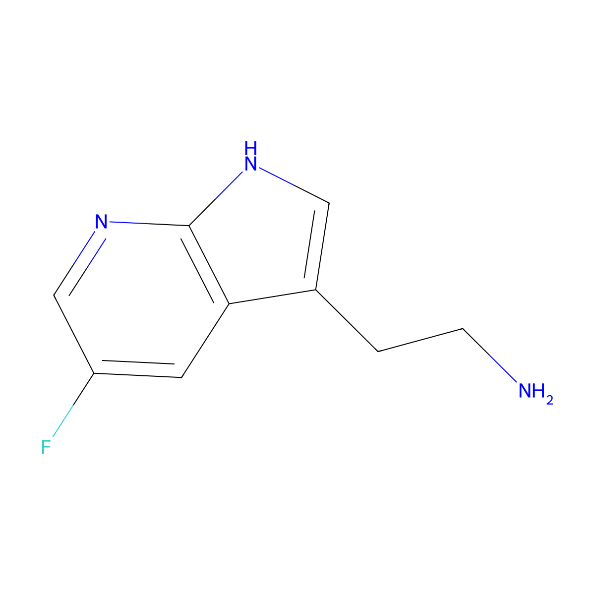2-{5-fluoro-1H-pyrrolo[2,3-b]pyridin-3-yl}ethan-1-amine molecular structure, CAS 2090998-06-2