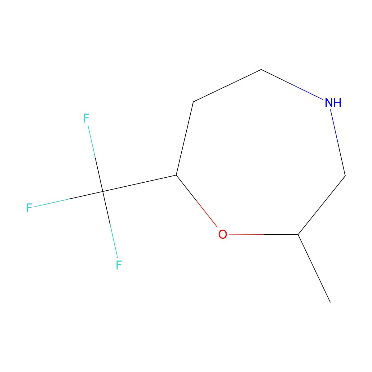 2-Methyl-7-(trifluoromethyl)-1,4-oxazepane molecular structure, CAS 2090998-14-2
