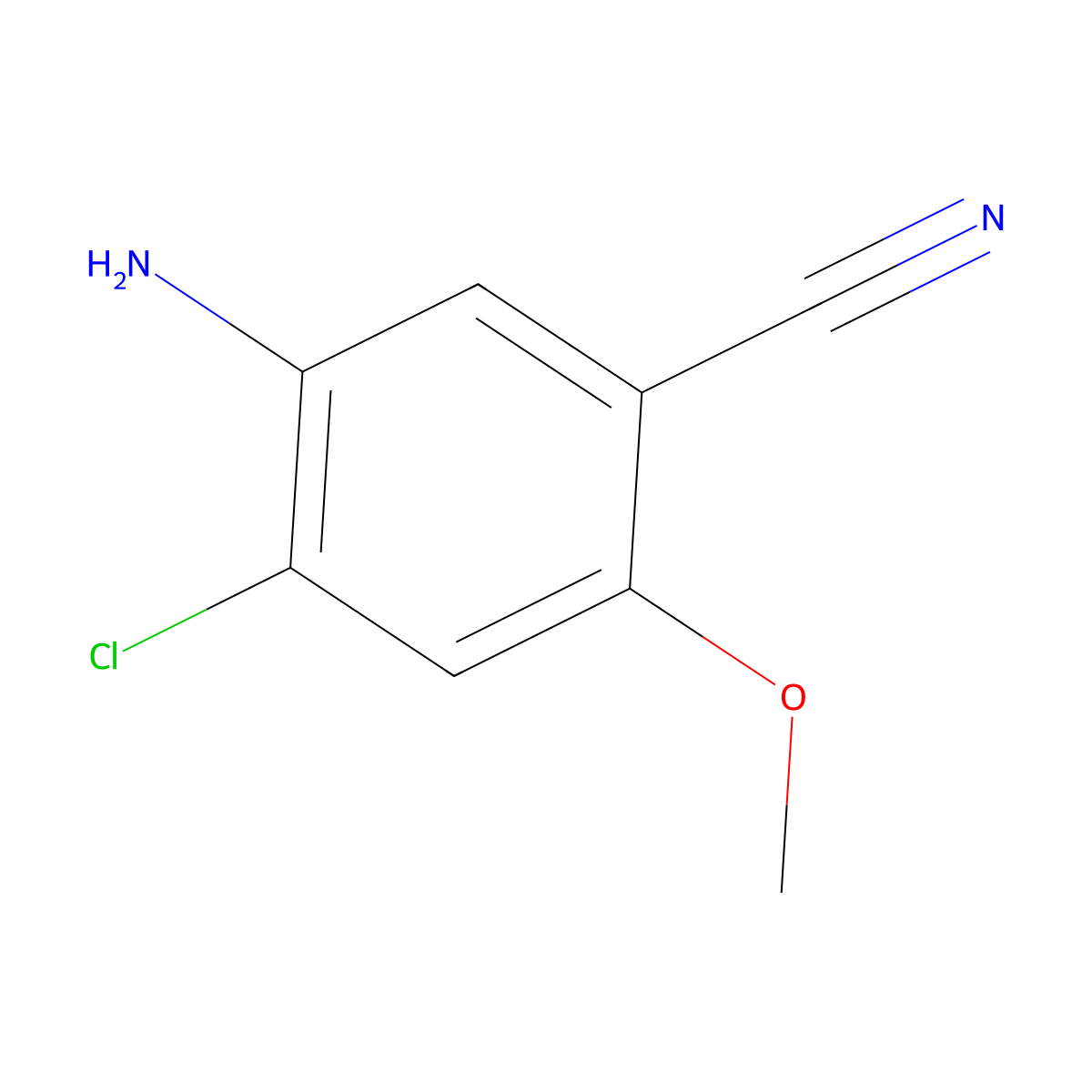 5-Amino-4-chloro-2-methoxybenzonitrile molecular structure, CAS 2090998-18-6