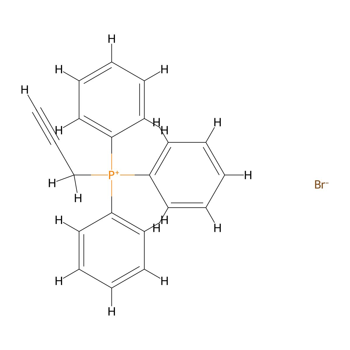 Phosphonium, triphenyl-2-propyn-1-yl-, bromide (1:1) molecular structure, CAS 2091-46-5