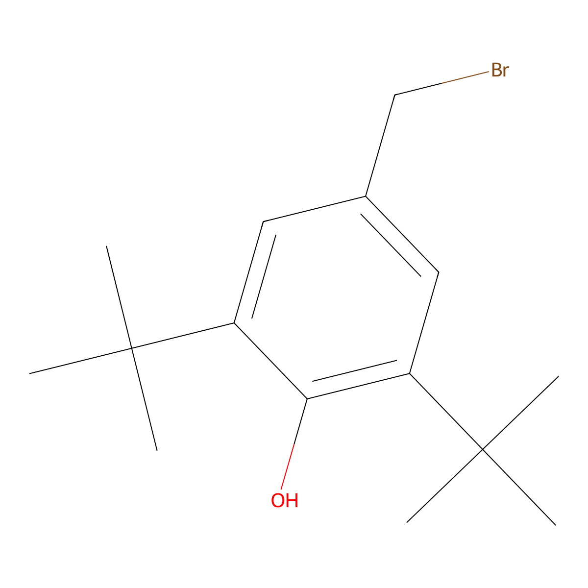 Phenol, 4-(bromomethyl)-2,6-bis(1,1-dimethylethyl)- molecular structure, CAS 2091-51-2