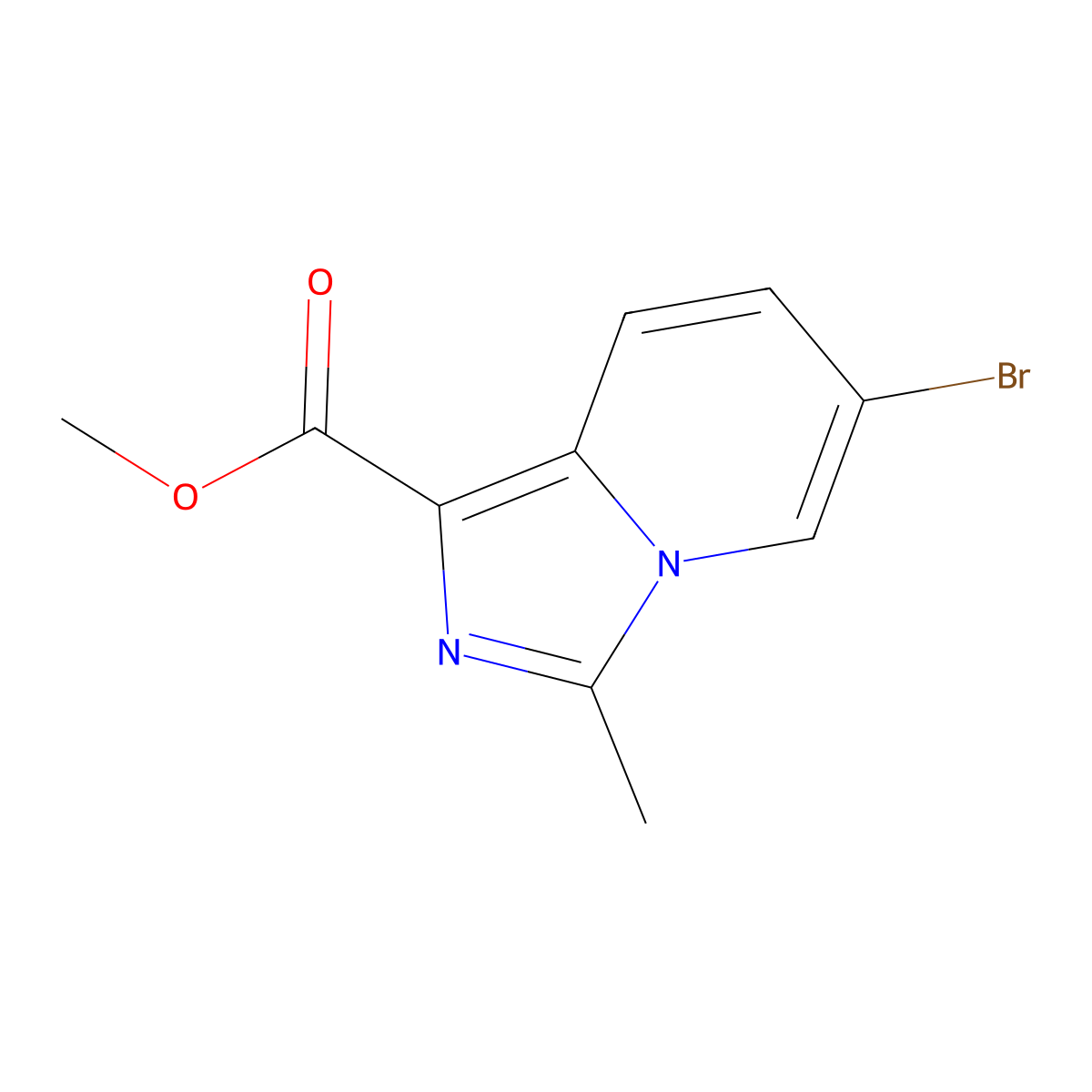 Methyl 6-bromo-3-methylimidazo[1,5-a]pyridine-1-carboxylate molecular structure, CAS 2091002-22-9