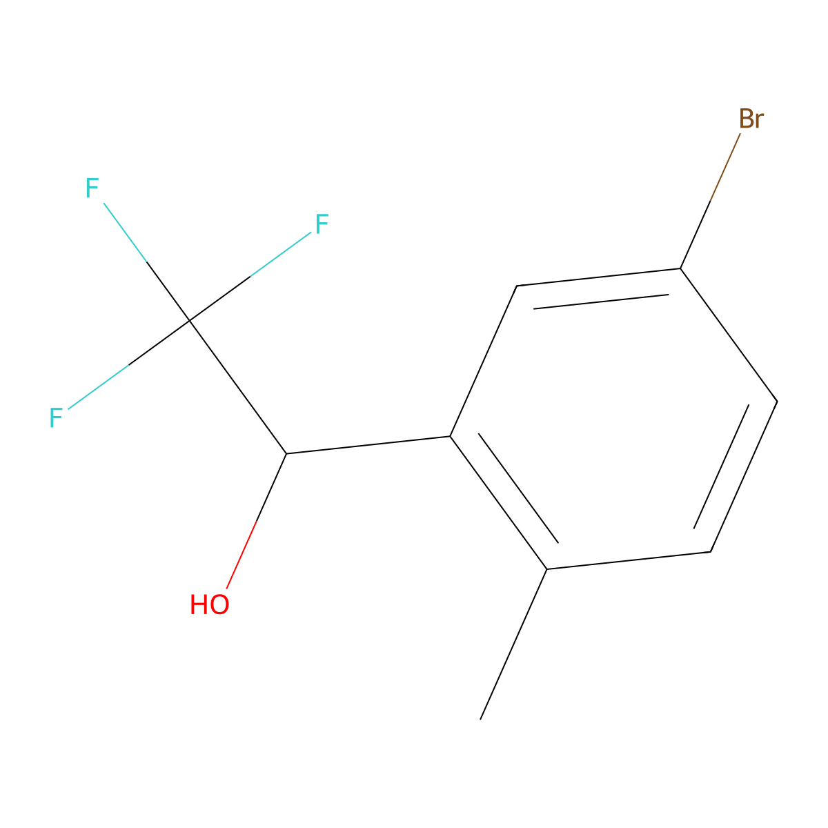 1-(5-Bromo-2-methylphenyl)-2,2,2-trifluoroethan-1-ol molecular structure, CAS 2091002-72-9