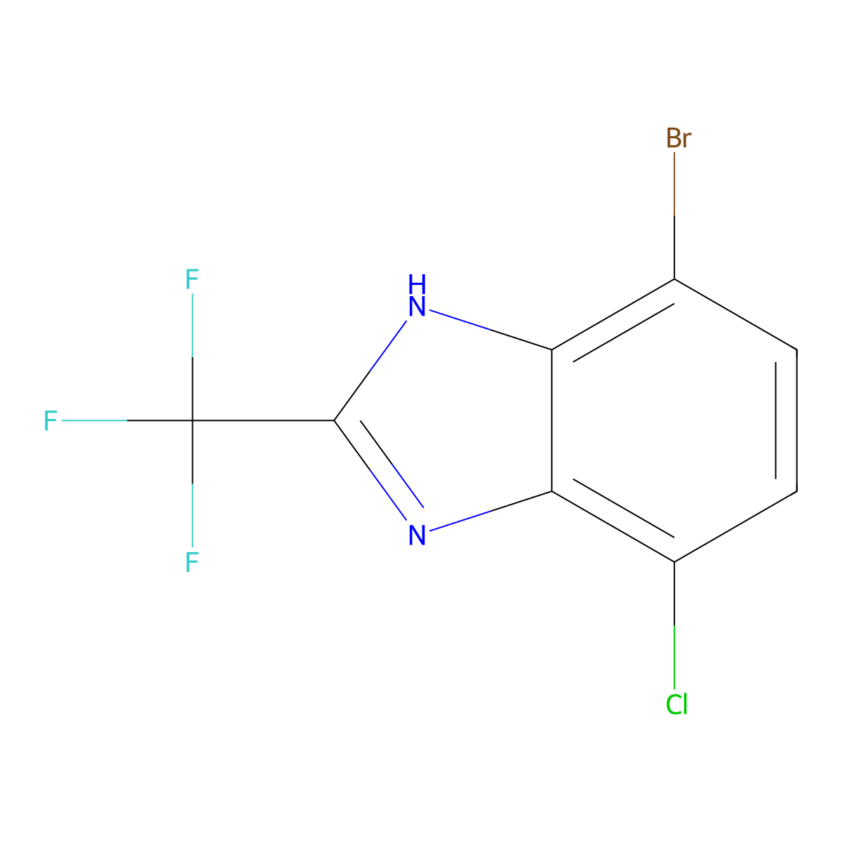 7-Bromo-4-chloro-2-(trifluoromethyl)-1H-benzo[d]imidazole molecular structure, CAS 2091004-74-7