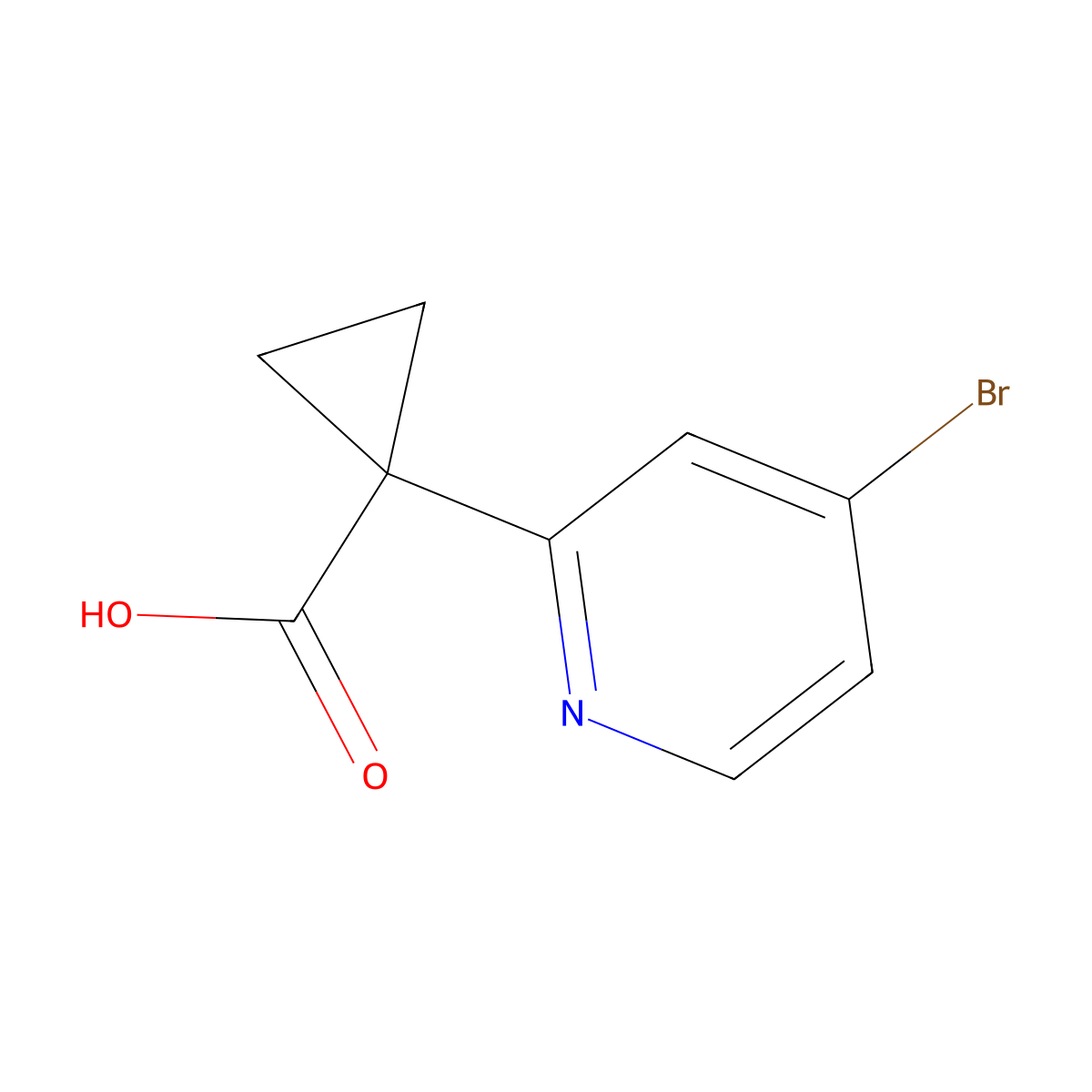 1-(4-Bromopyridin-2-YL)cyclopropane-1-carboxylic acid molecular structure, CAS 2091004-88-3