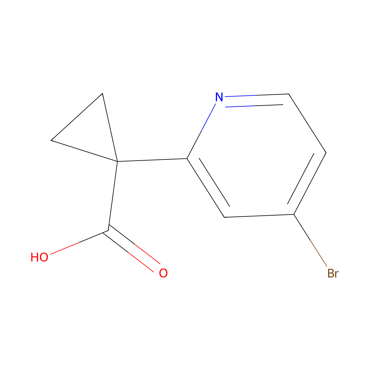 1-(4-Bromopyridin-2-YL)cyclopropane-1-carboxylic acid molecular structure, CAS 2091004-88-3