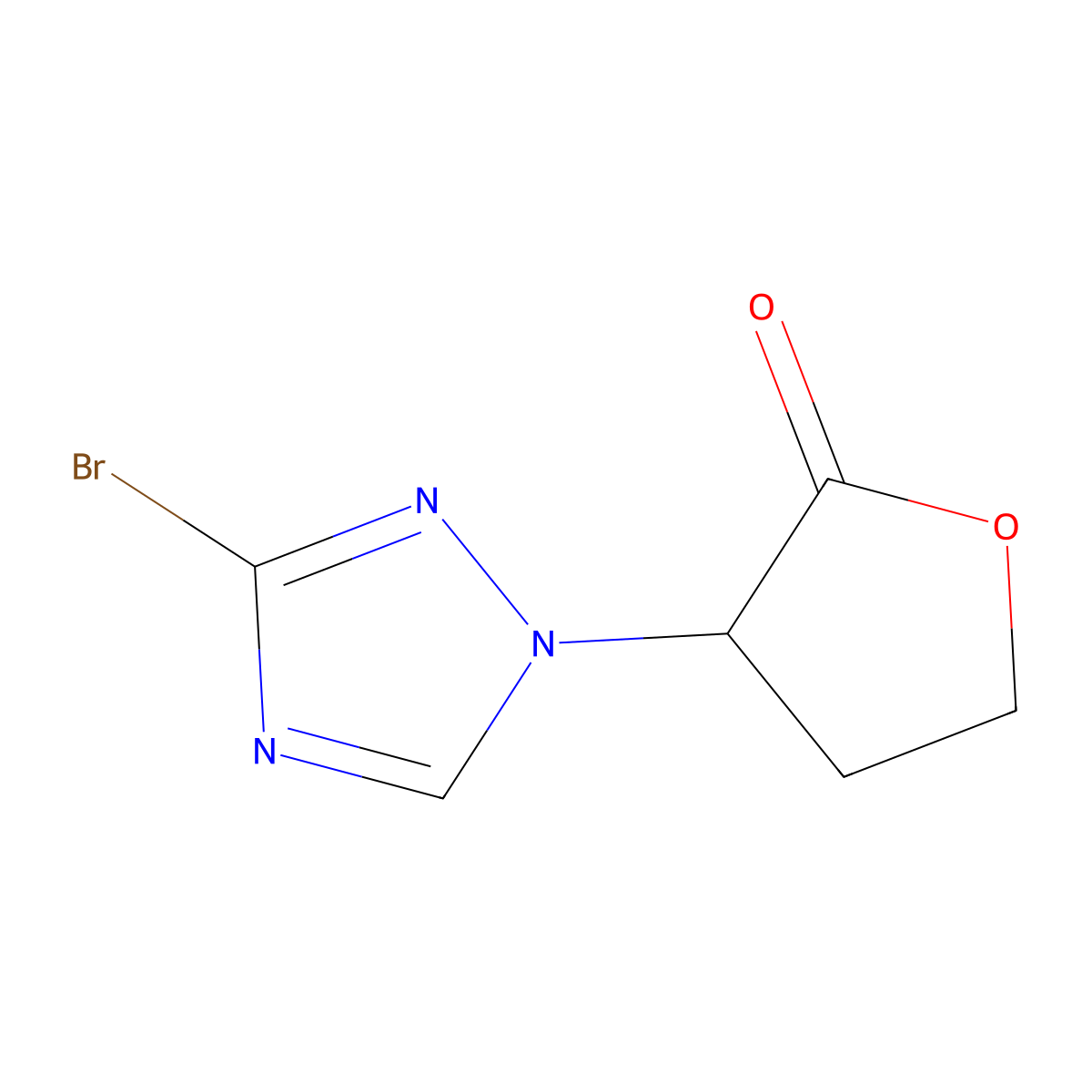 3-(3-bromo-1H-1,2,4-triazol-1-yl)dihydrofuran-2(3H)-one molecular structure, CAS 2091005-21-7