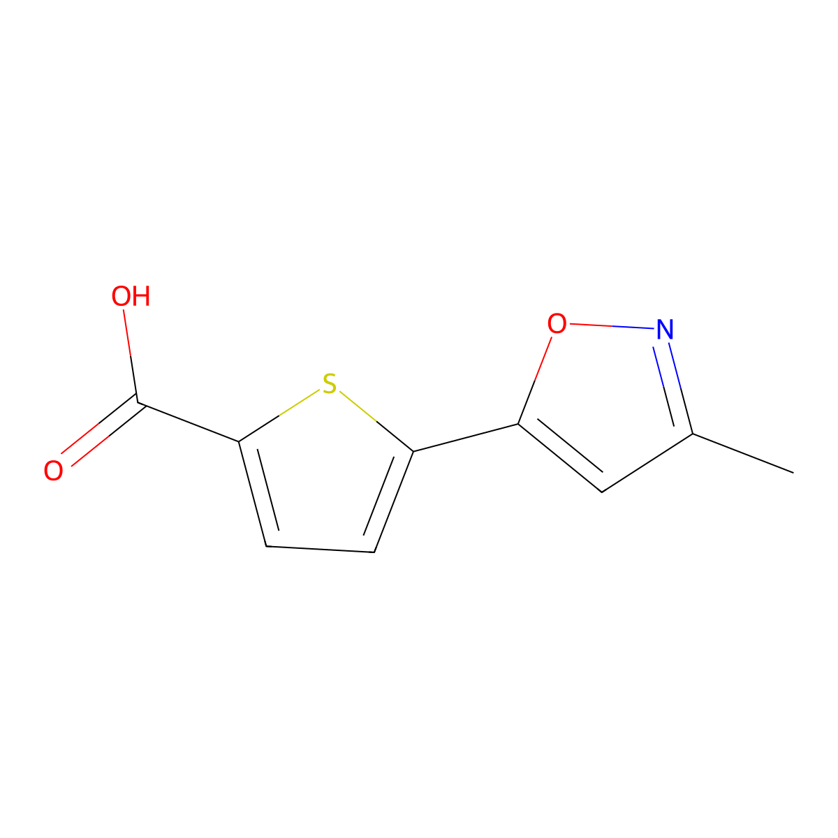 5-(3-Methyl-1,2-oxazol-5-yl)thiophene-2-carboxylic acid molecular structure, CAS 2091006-55-0
