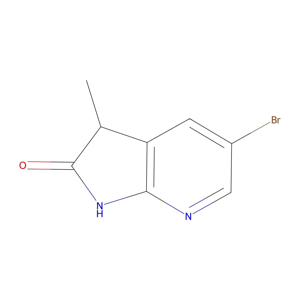 5-Bromo-3-methyl-1,3-dihydro-2H-pyrrolo[2,3-b]pyridin-2-one molecular structure, CAS 2091012-38-1