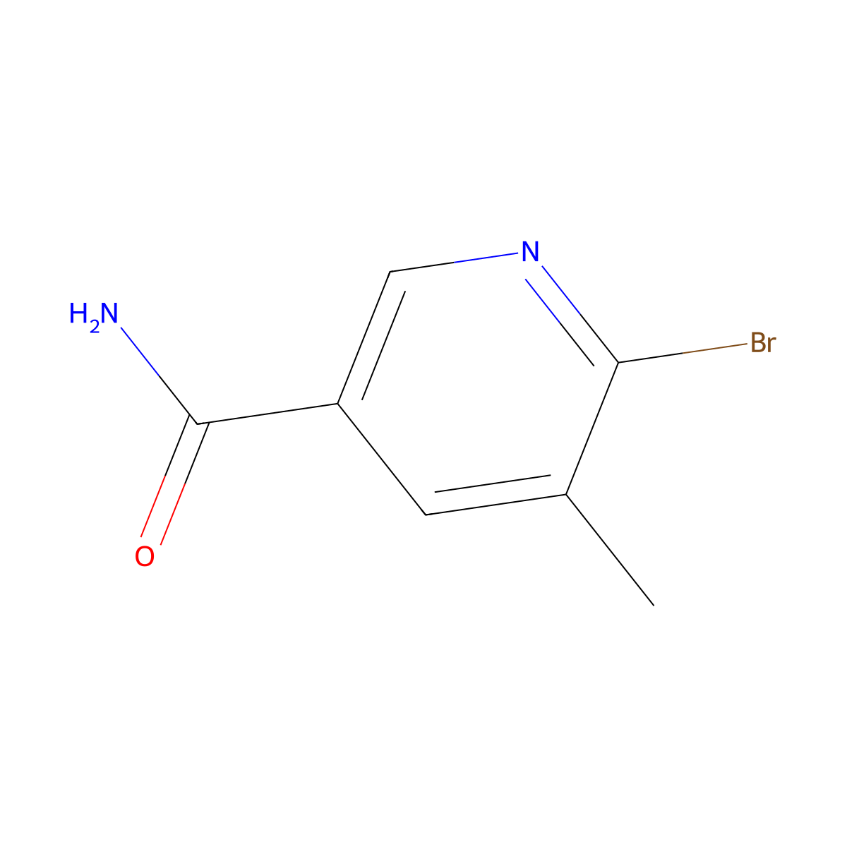 6-Bromo-5-methylnicotinamide molecular structure, CAS 2091012-51-8