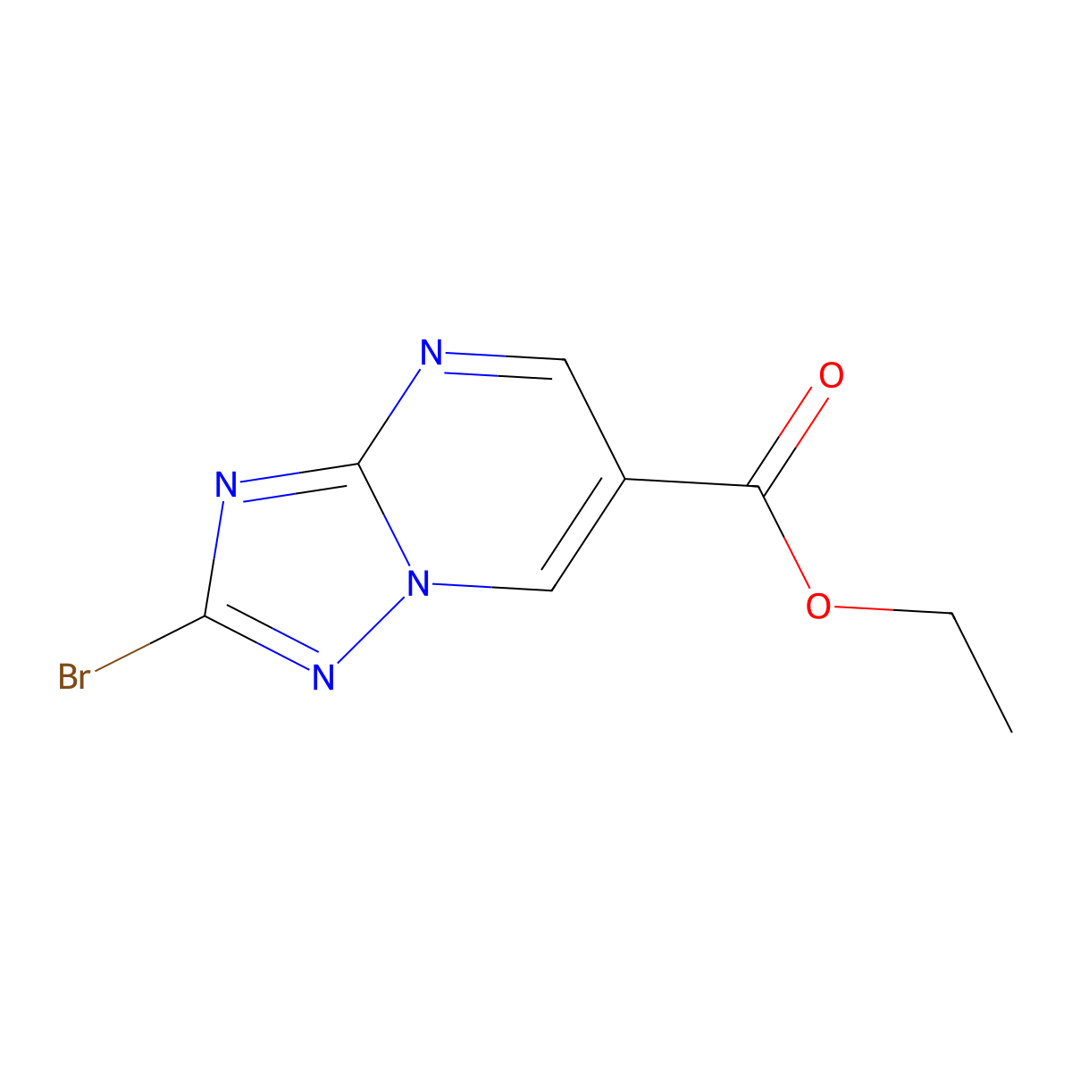 Ethyl2-bromo-[1,2,4]triazolo[1,5-a]pyrimidine-6-carboxylate molecular structure, CAS 2091015-17-5