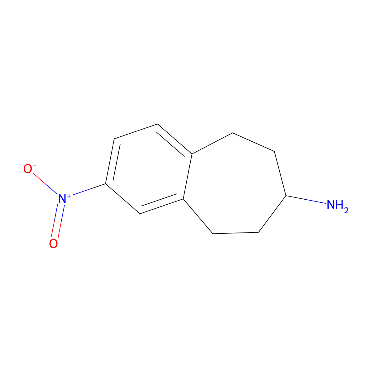 7-Amino-2-nitro-6,7,8,9-tetrahydro-5H-benzo[7]annulene molecular structure, CAS 2091018-98-1
