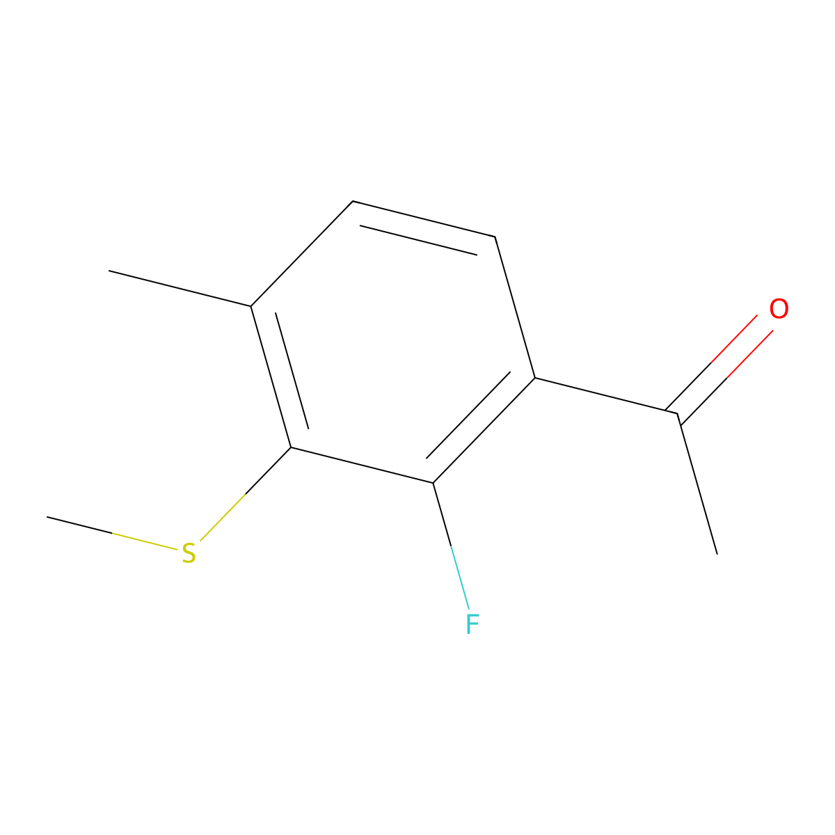 1-[2-Fluoro-4-methyl-3-(methylthio)phenyl]ethanone molecular structure, CAS 2091022-42-1