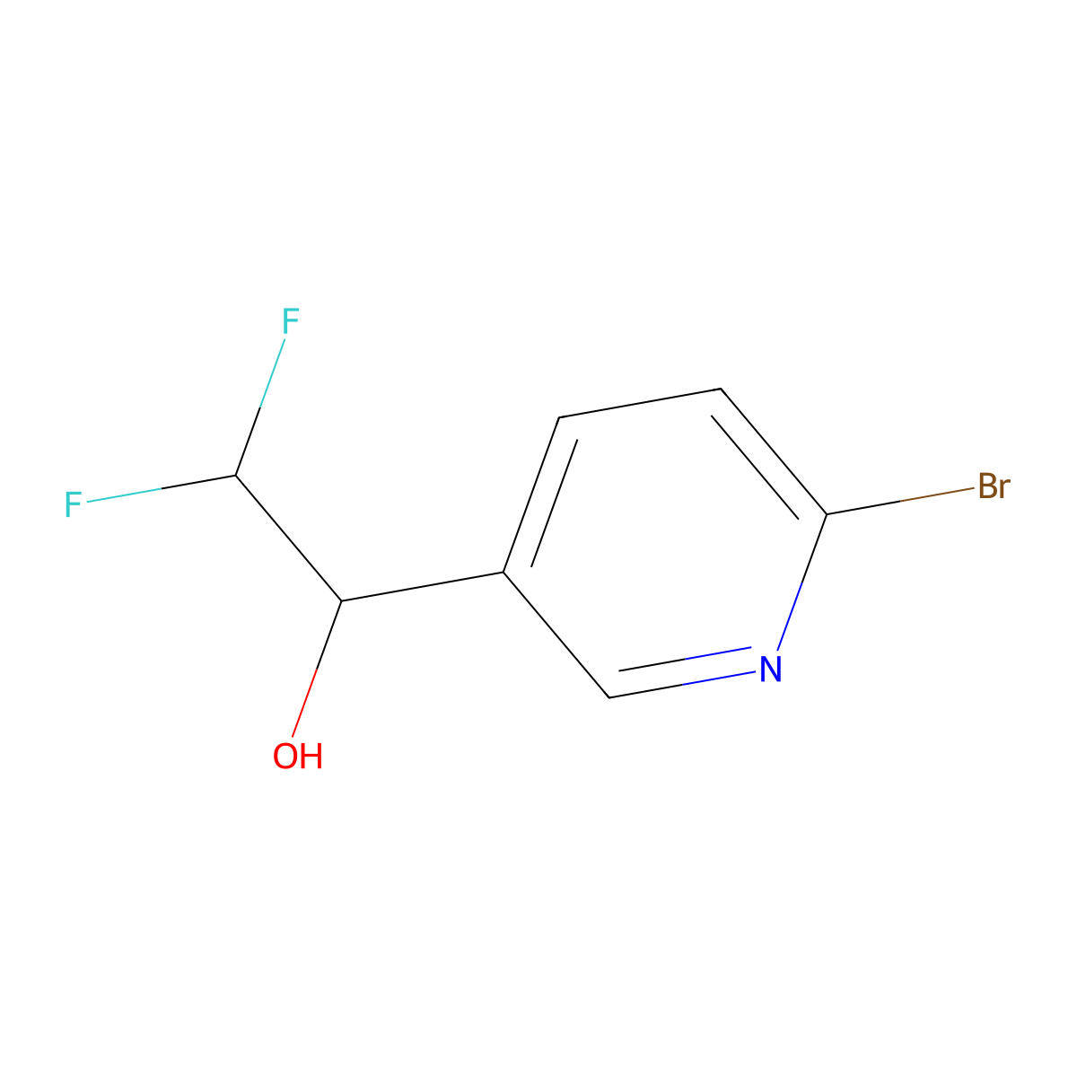 1-(6-Bromopyridin-3-yl)-2,2-difluoroethan-1-ol molecular structure, CAS 2091022-81-8