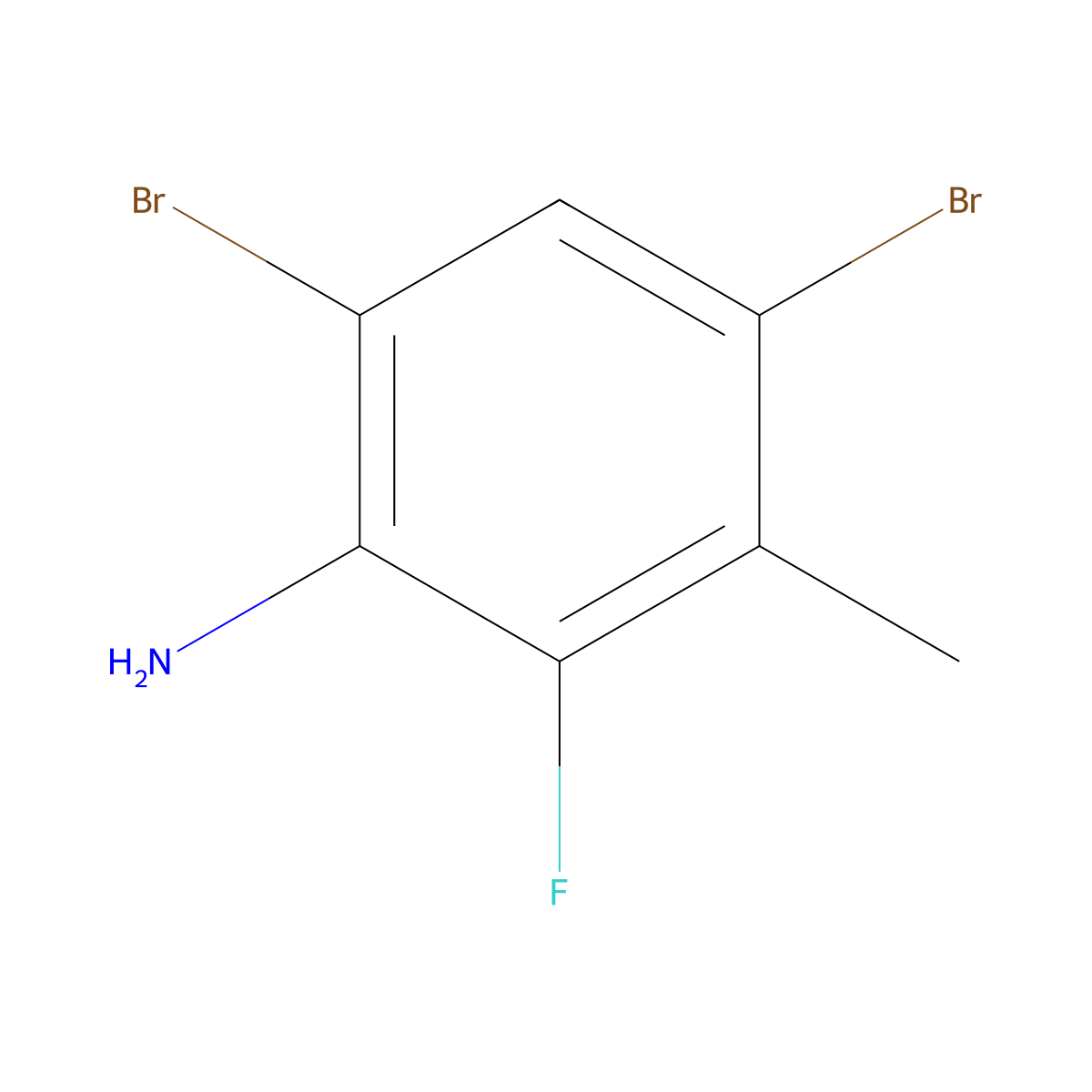 2,4-Dibromo-6-fluoro-5-methylaniline molecular structure, CAS 2091022-98-7