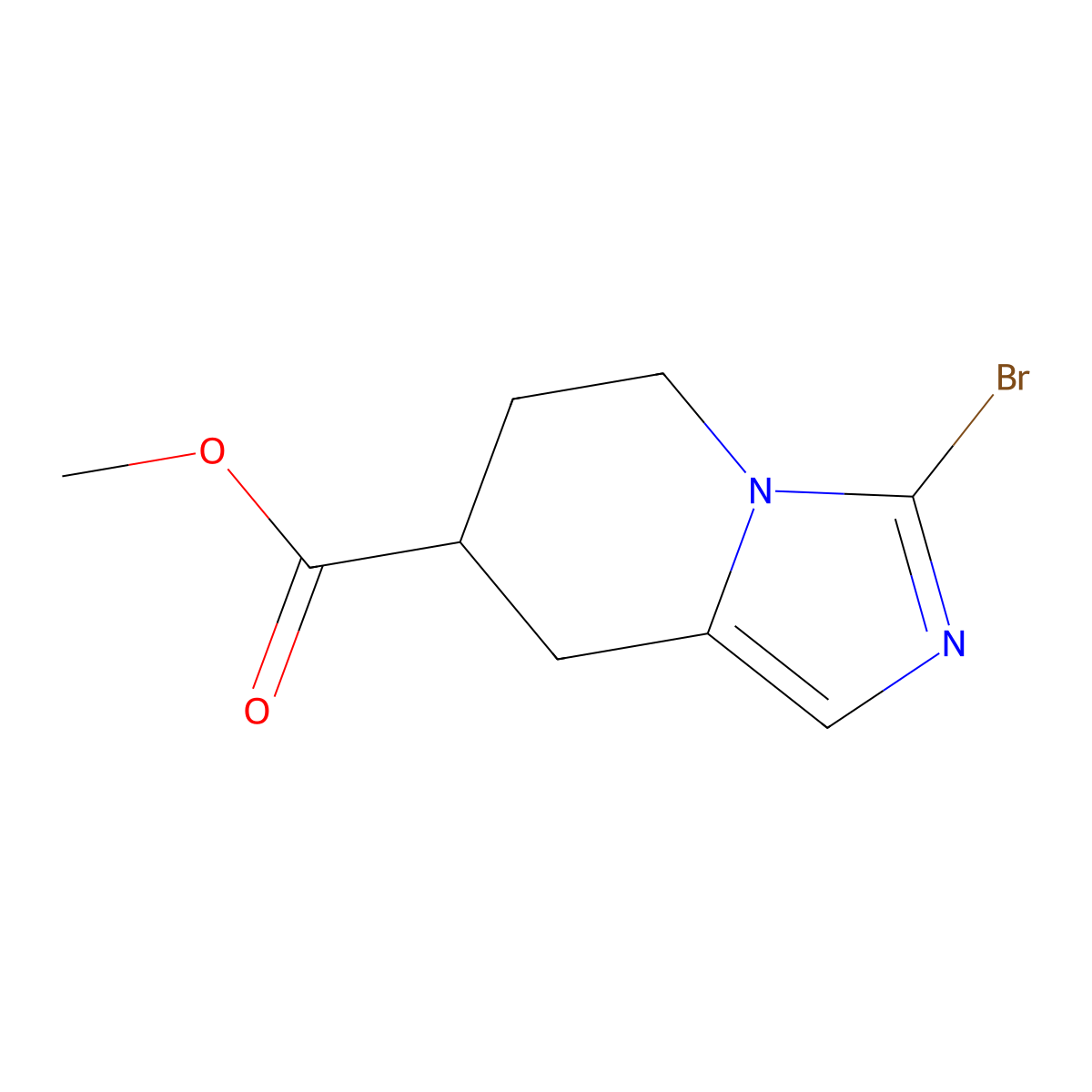 methyl 3-bromo-5H,6H,7H,8H-imidazo(1,5-a)pyridine-7-carboxylate molecular structure, CAS 2091023-52-6