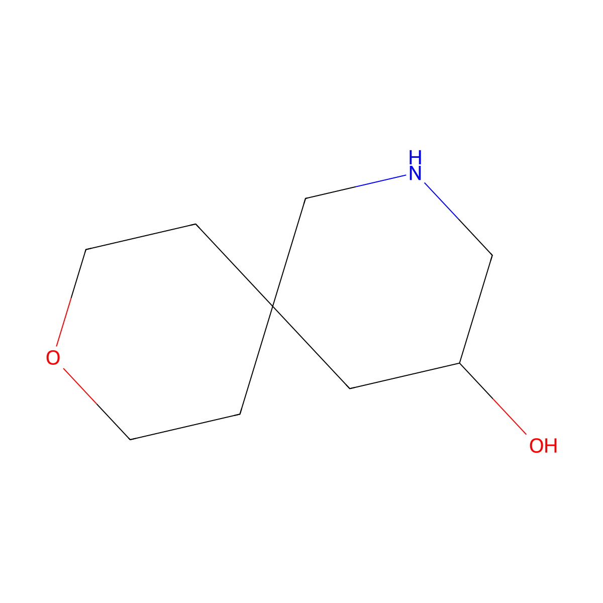 9-Oxa-2-azaspiro[5.5]undecan-4-ol molecular structure, CAS 2091023-70-8