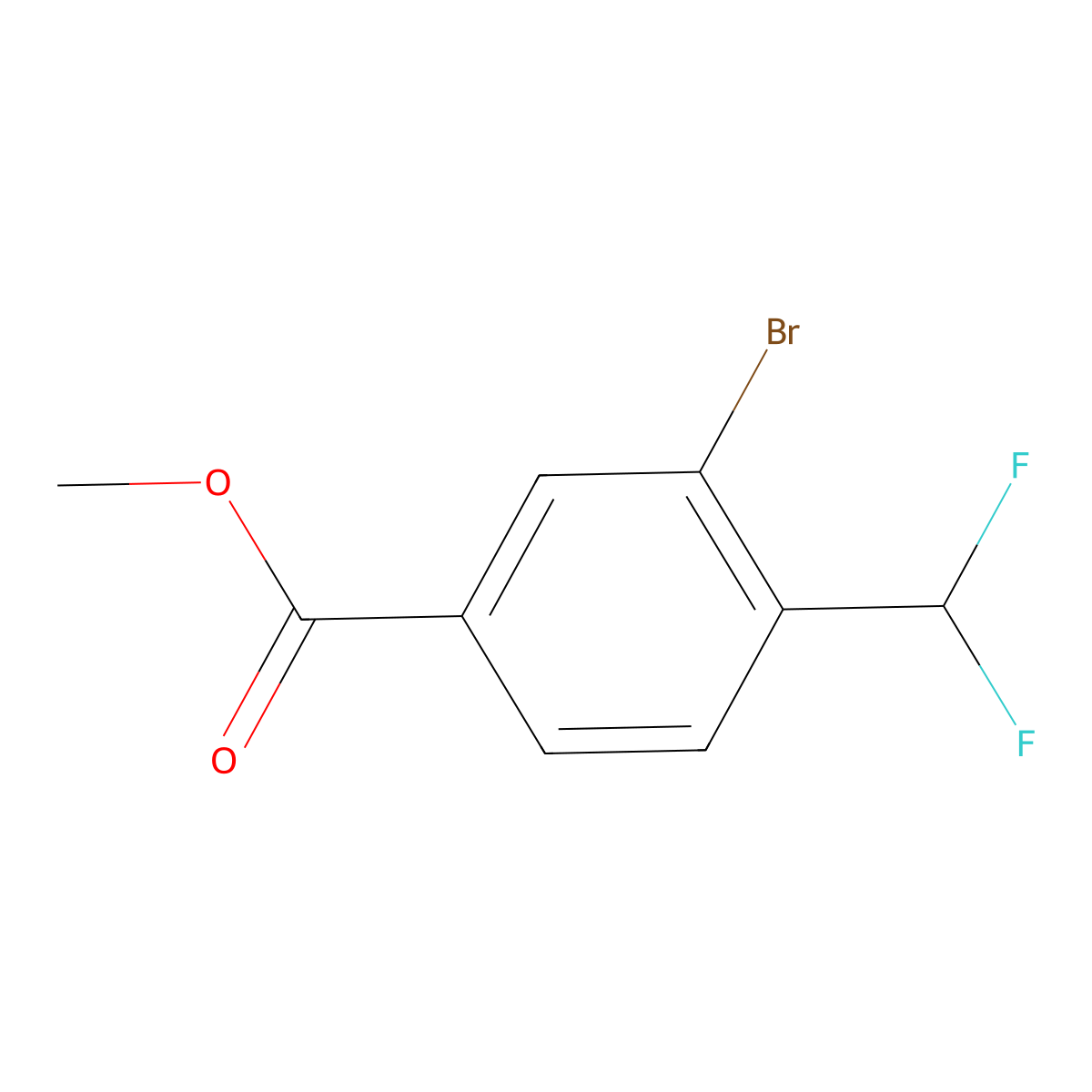 Methyl 3-bromo-4-(difluoromethyl)benzoate molecular structure, CAS 2091024-23-4