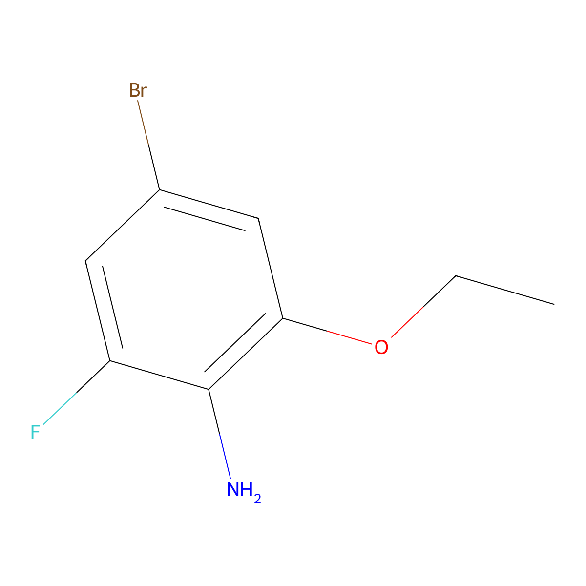 4-Bromo-2-ethoxy-6-fluoroaniline molecular structure, CAS 2091027-68-6