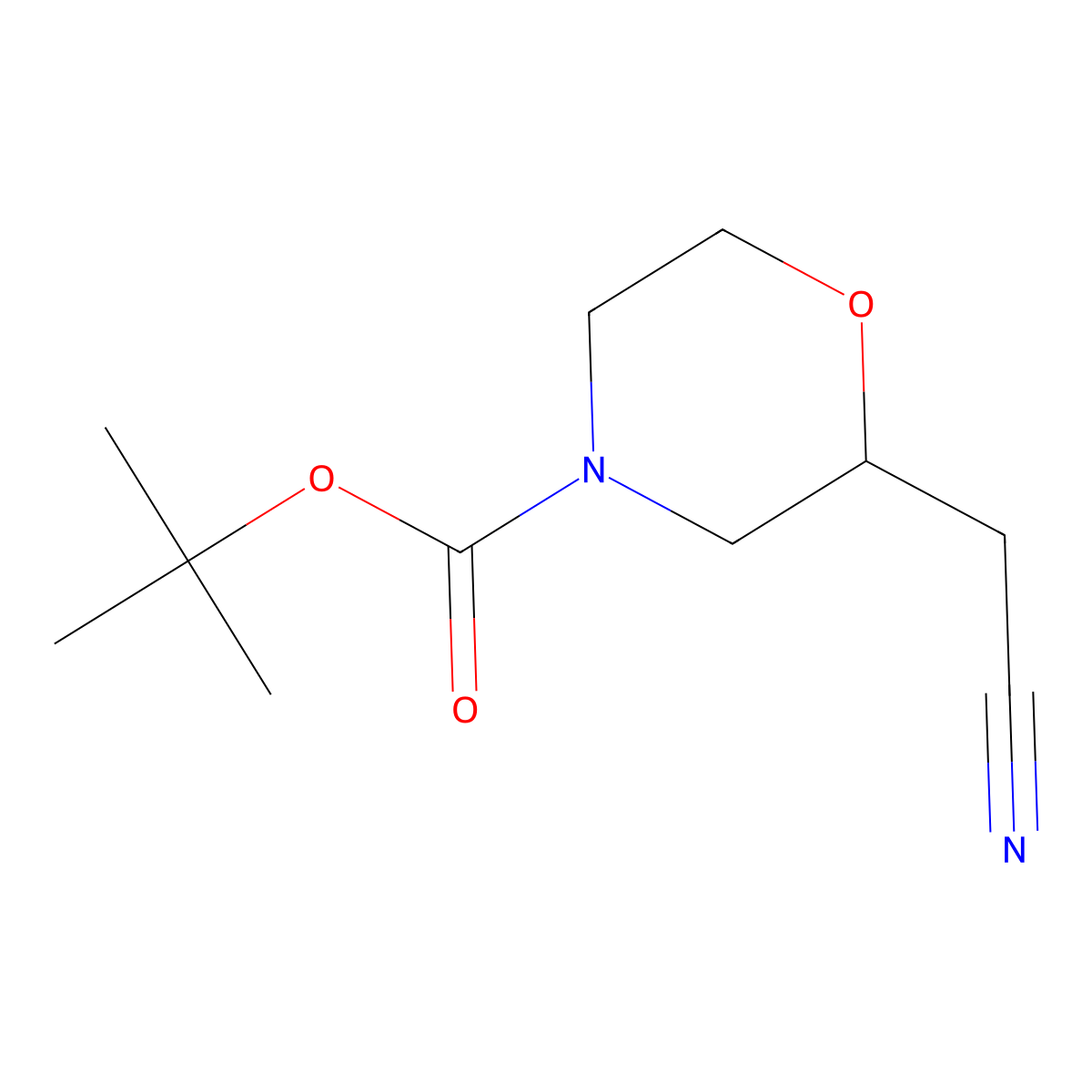 tert-Butyl (S)-2-(cyanomethyl)morpholine-4-carboxylate molecular structure, CAS 2091029-57-9