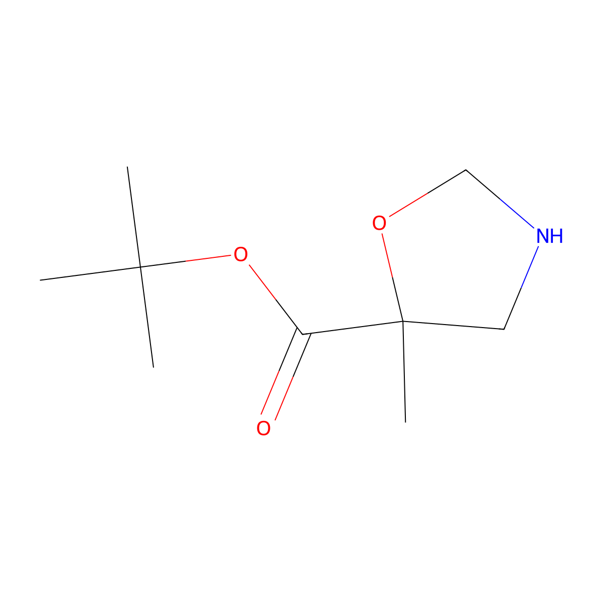 tert-Butyl 5-methyl-1,3-oxazolidine-5-carboxylate molecular structure, CAS 2091030-89-4