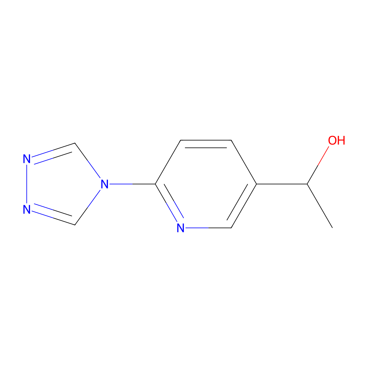 1-[6-(4H-1,2,4-Triazol-4-yl)pyridin-3-yl]ethan-1-ol molecular structure, CAS 2091031-21-7