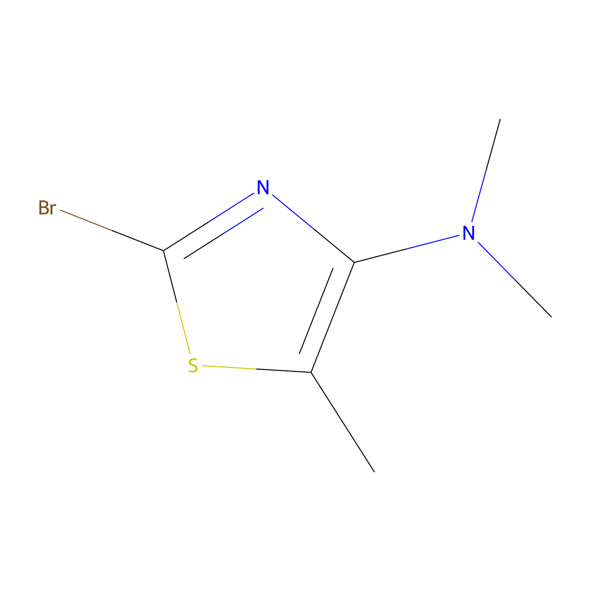 2-Bromo-N,N,5-trimethyl-1,3-thiazol-4-amine molecular structure, CAS 2091031-44-4