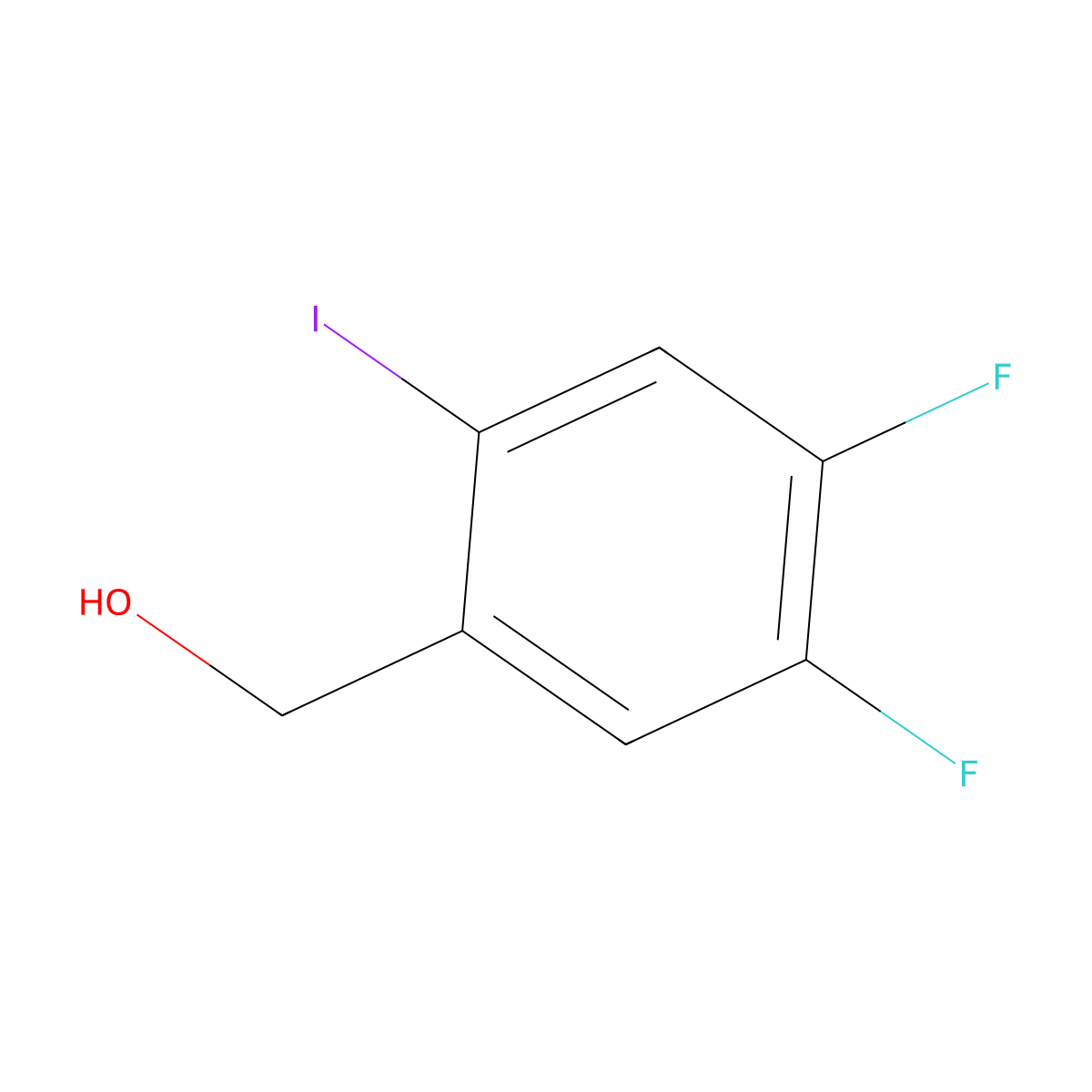 (4,5-Difluoro-2-iodophenyl)methanol molecular structure, CAS 2091032-15-2