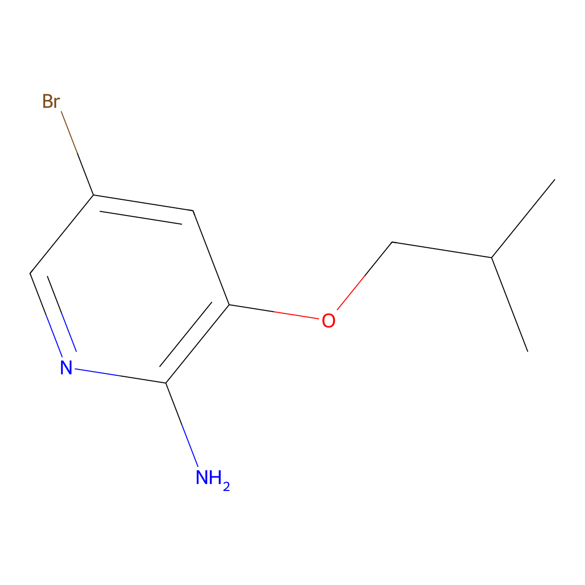 5-Bromo-3-isobutoxypyridin-2-ylamine molecular structure, CAS 2091032-36-7
