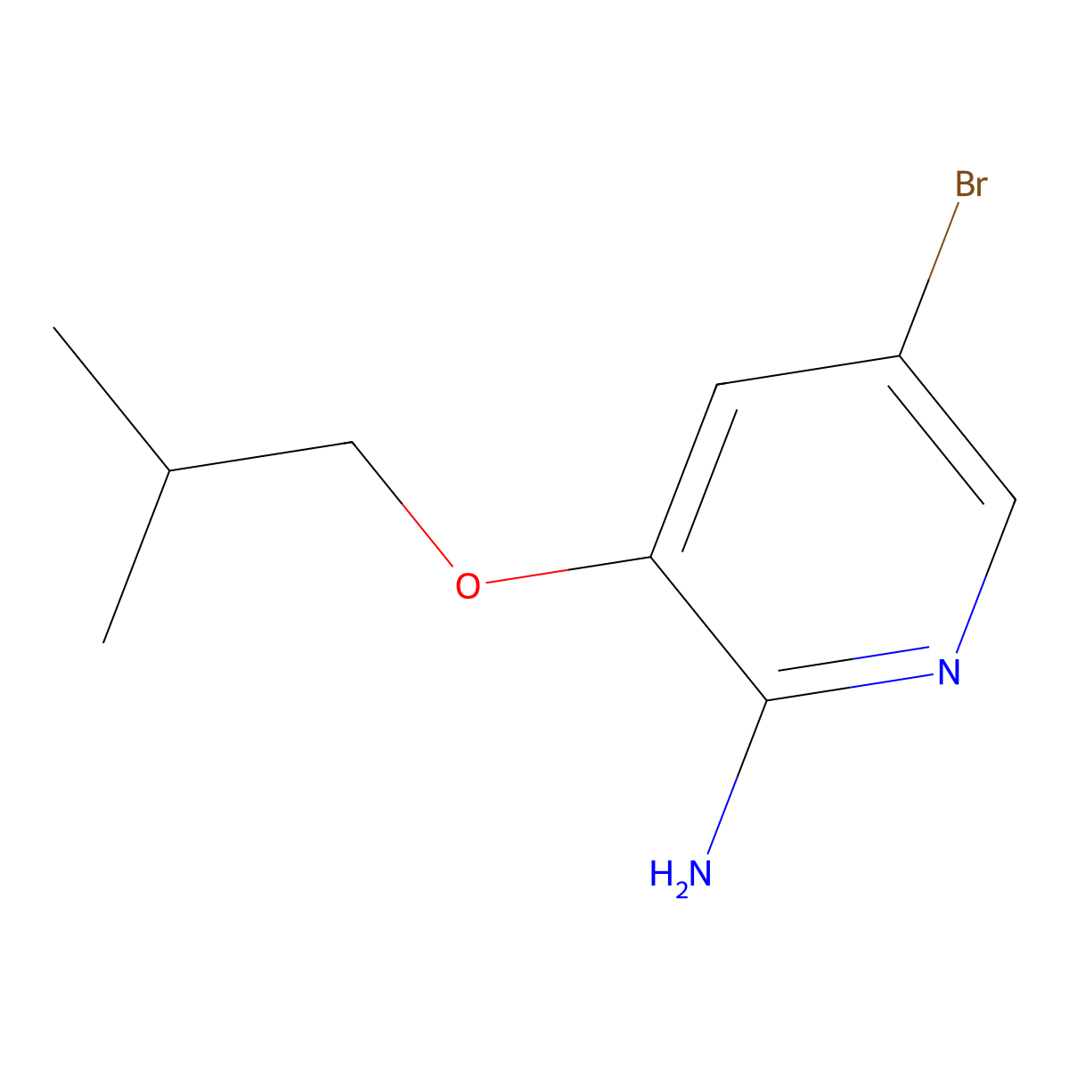 5-Bromo-3-isobutoxypyridin-2-ylamine molecular structure, CAS 2091032-36-7