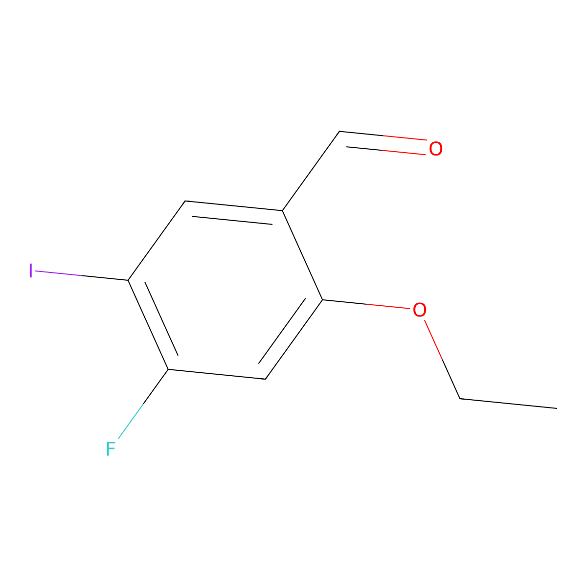 2-Ethoxy-4-fluoro-5-iodobenzaldehyde molecular structure, CAS 2091032-86-7