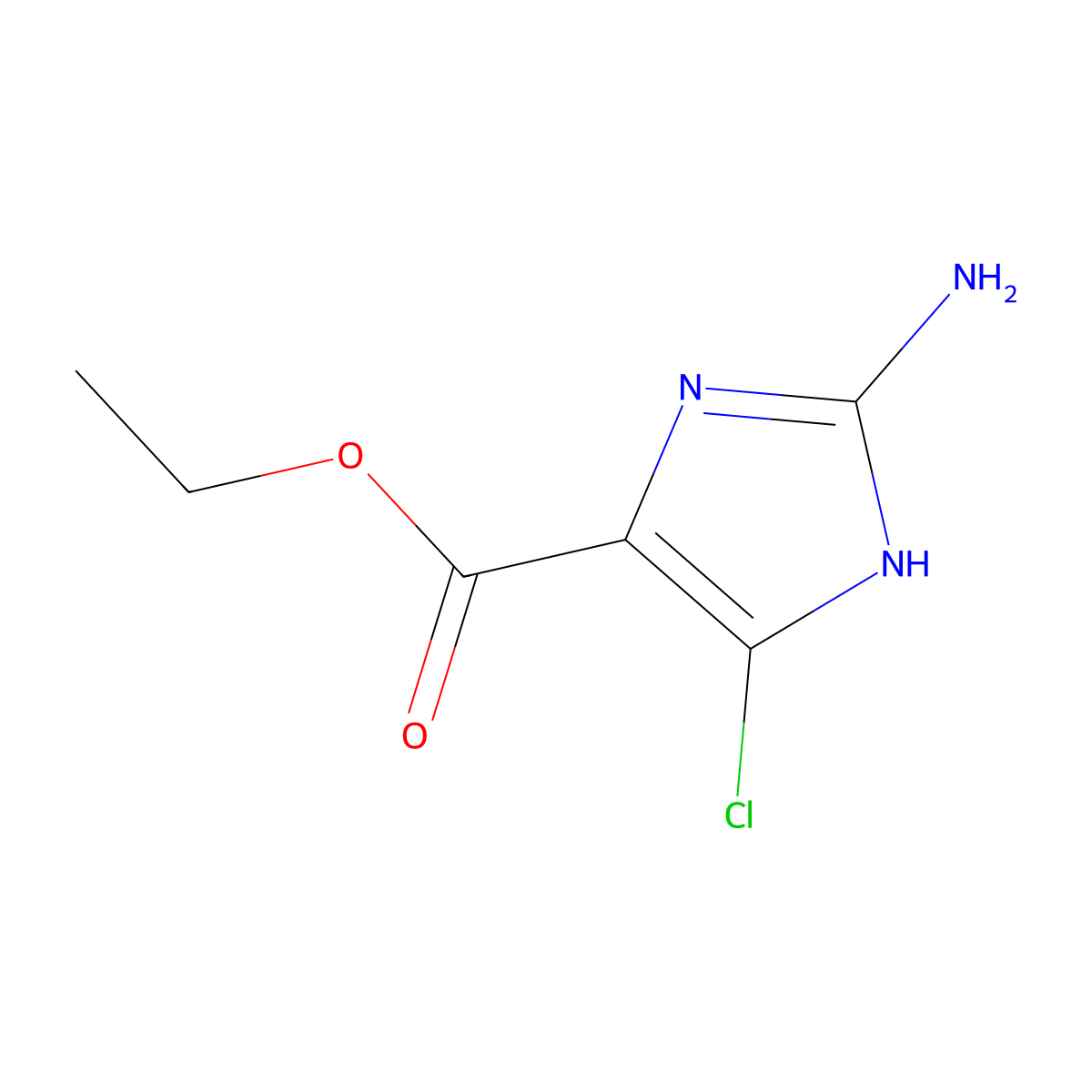 ethyl 2-amino-4-chloro-1H-imidazole-5-carboxylate molecular structure, CAS 2091036-90-5