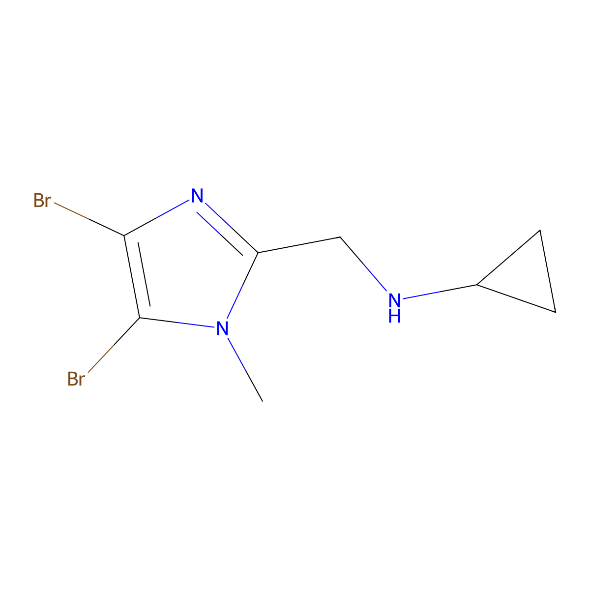 N-[(4,5-Dibromo-1-methyl-1H-imidazol-2-yl)methyl]cyclopropanamine molecular structure, CAS 2091038-76-3
