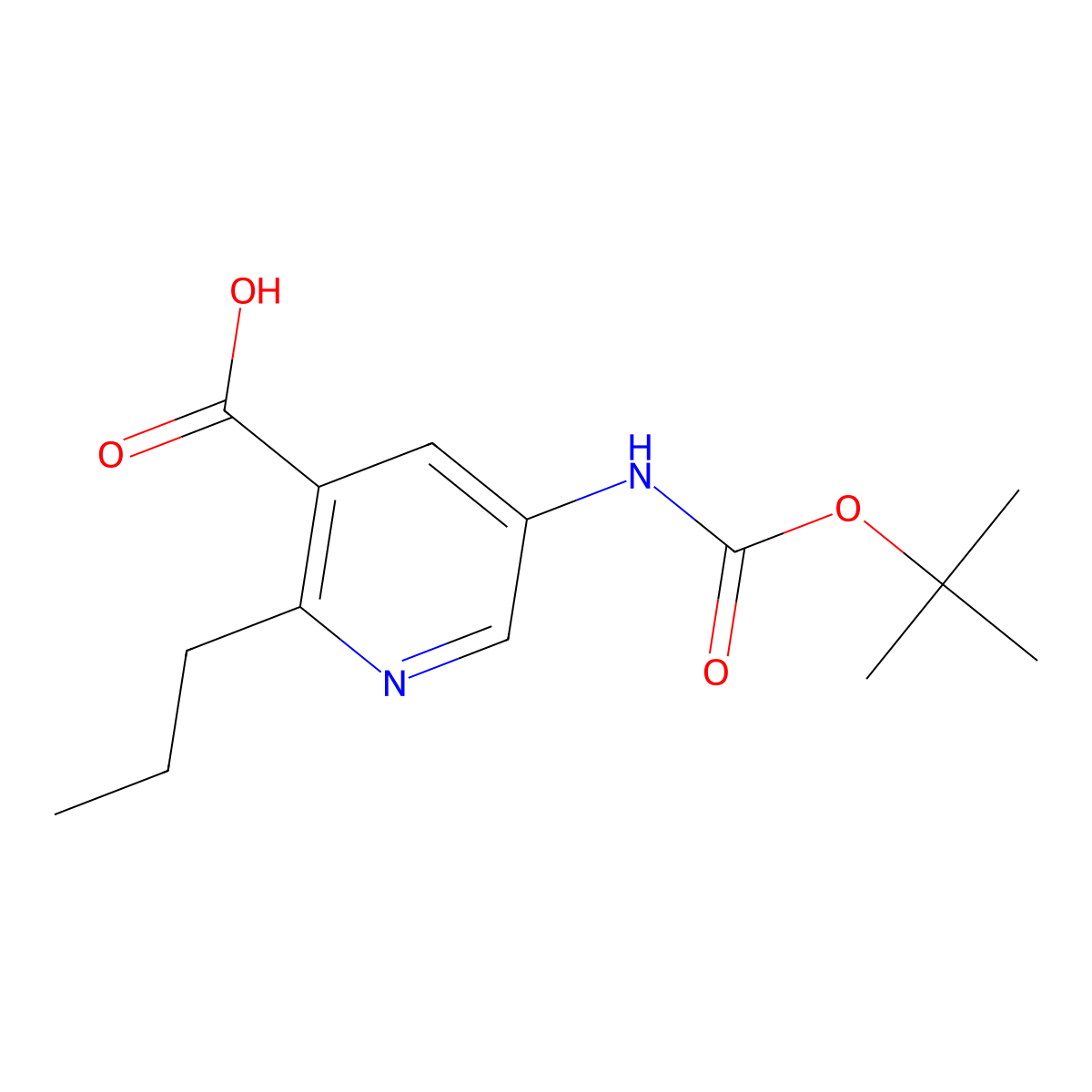 5-{[(Tert-butoxy)carbonyl]amino}-2-propylpyridine-3-carboxylic acid molecular structure, CAS 2091038-95-6