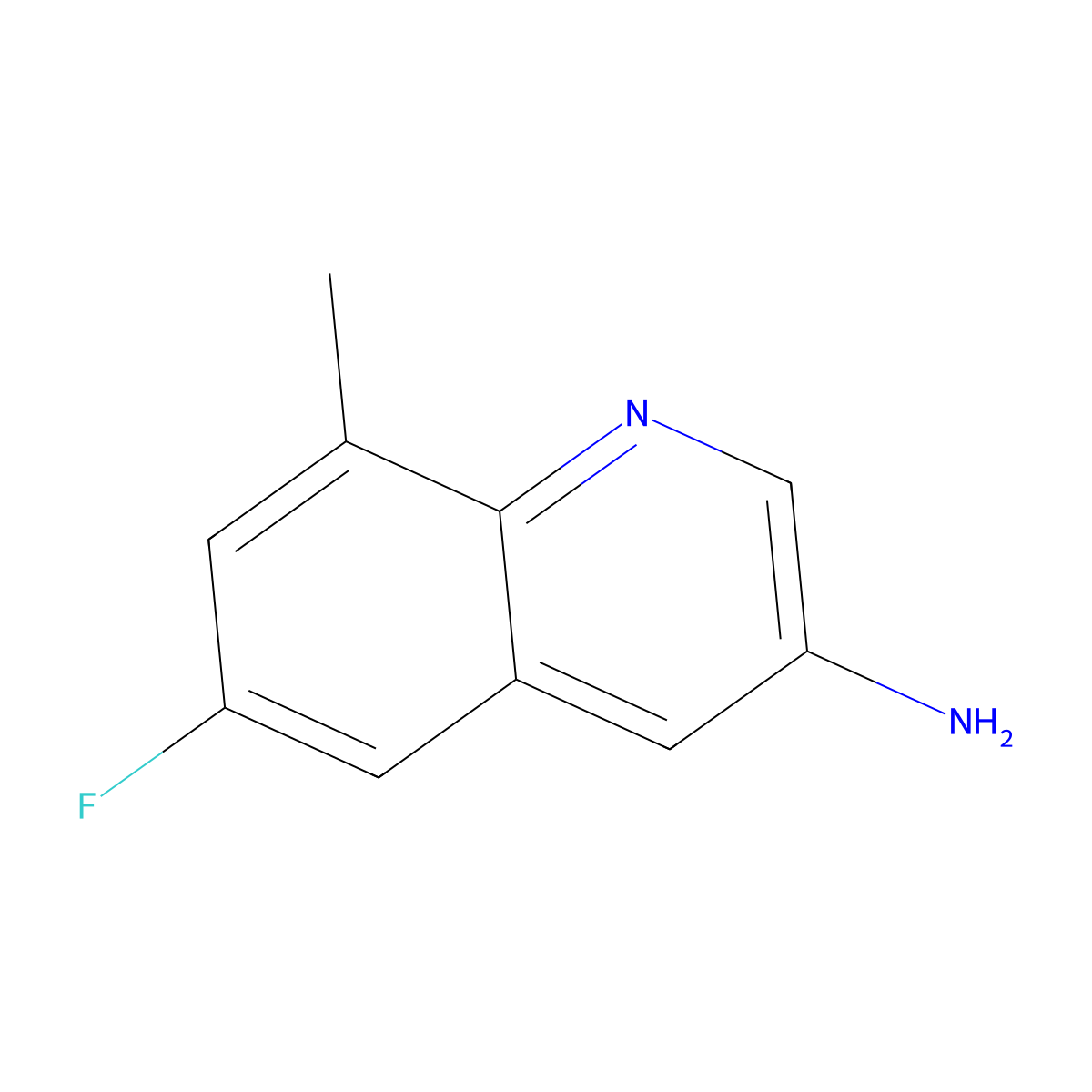 6-Fluoro-8-methylquinolin-3-amine molecular structure, CAS 2091039-41-5