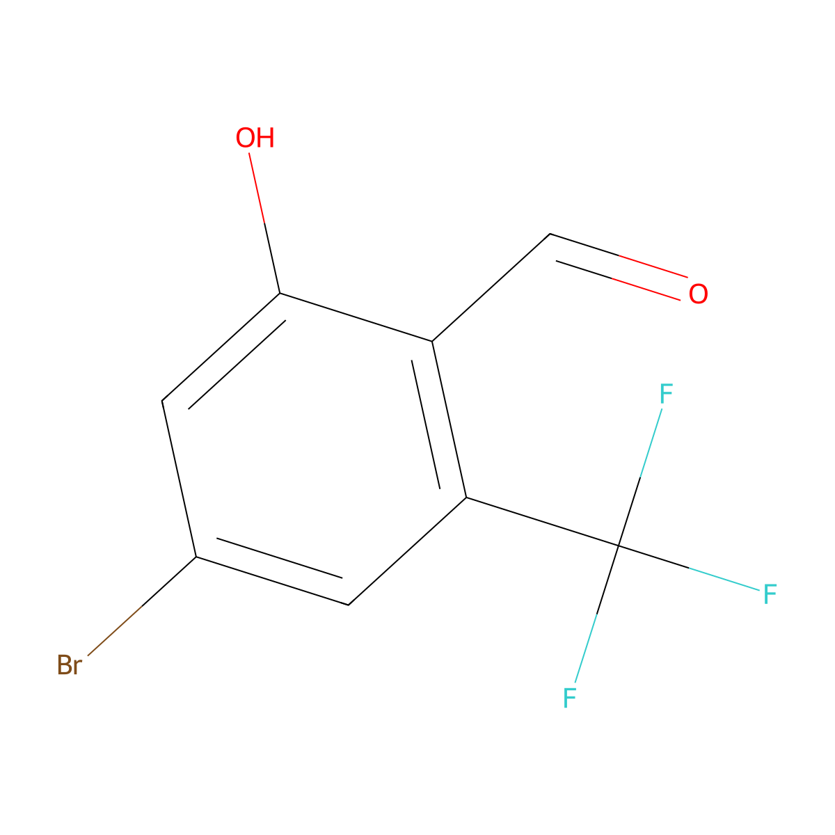 4-Bromo-2-hydroxy-6-(trifluoromethyl)benzaldehyde molecular structure, CAS 2091042-00-9