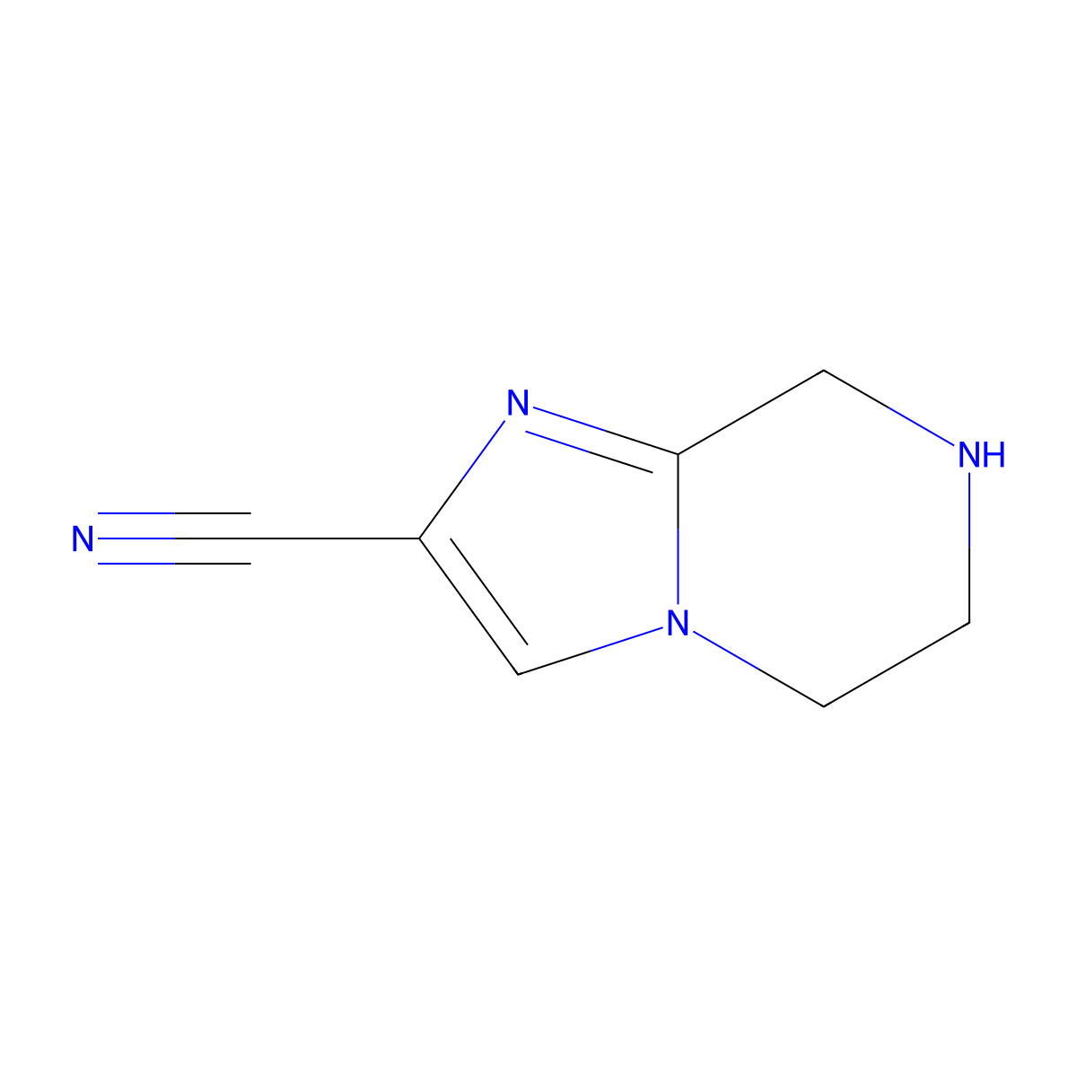 5,6,7,8-Tetrahydroimidazo[1,2-a]pyrazine-2-carbonitrile molecular structure, CAS 2091043-76-2