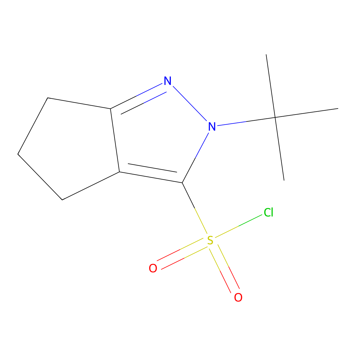 2-tert-Butyl-2H,4H,5H,6H-cyclopenta[c]pyrazole-3-sulfonyl chloride molecular structure, CAS 2091043-80-8