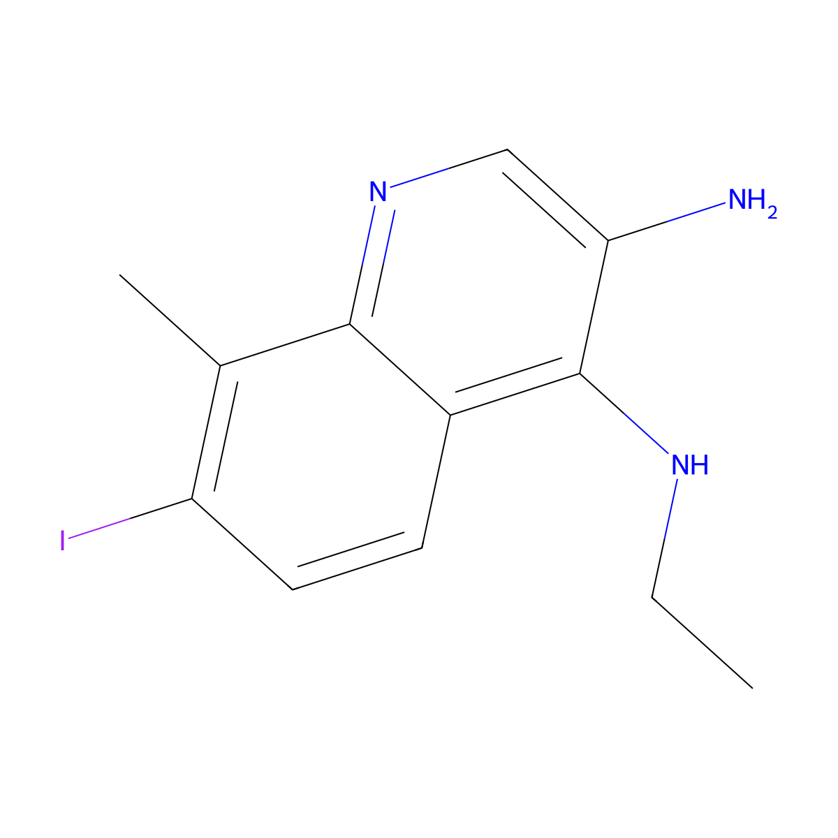 N4-Ethyl-7-iodo-8-methylquinoline-3,4-diamine molecular structure, CAS 2091043-98-8