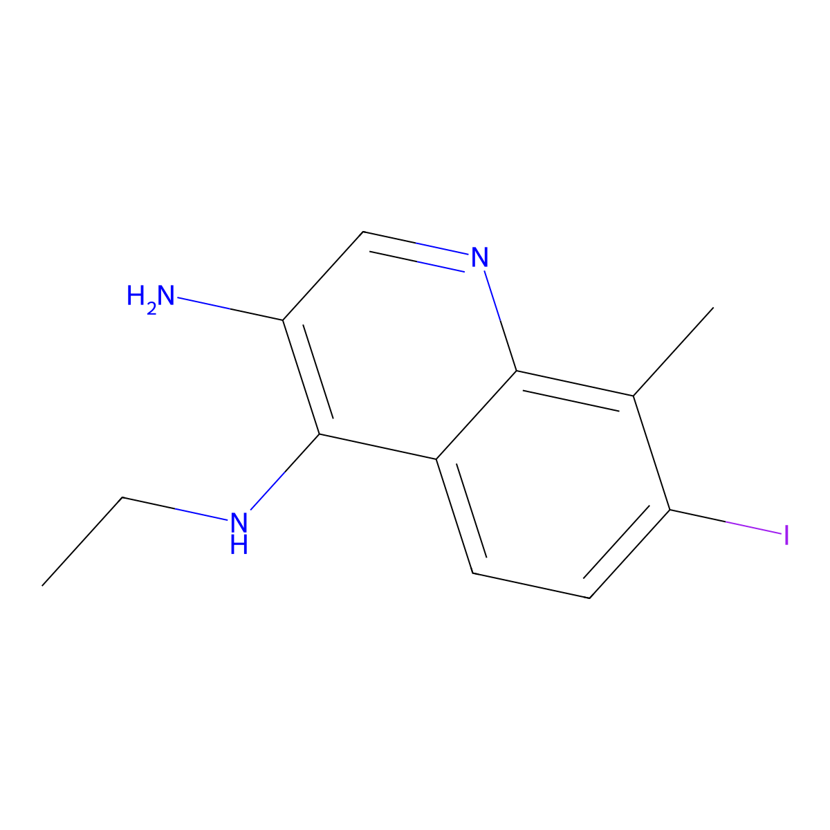 N4-Ethyl-7-iodo-8-methylquinoline-3,4-diamine molecular structure, CAS 2091043-98-8