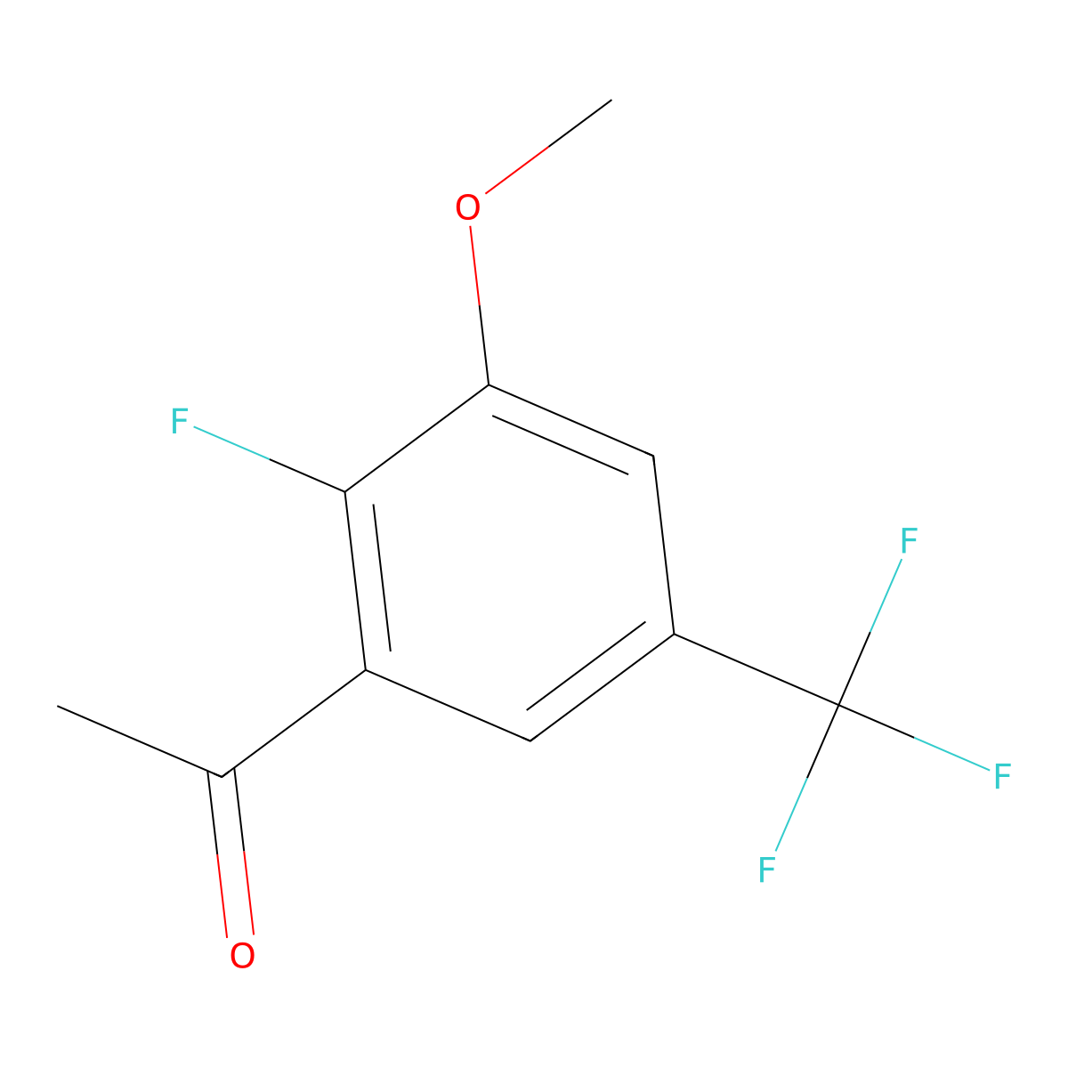 1-[2-Fluoro-3-methoxy-5-(trifluoromethyl)phenyl]ethanone molecular structure, CAS 2091044-73-2