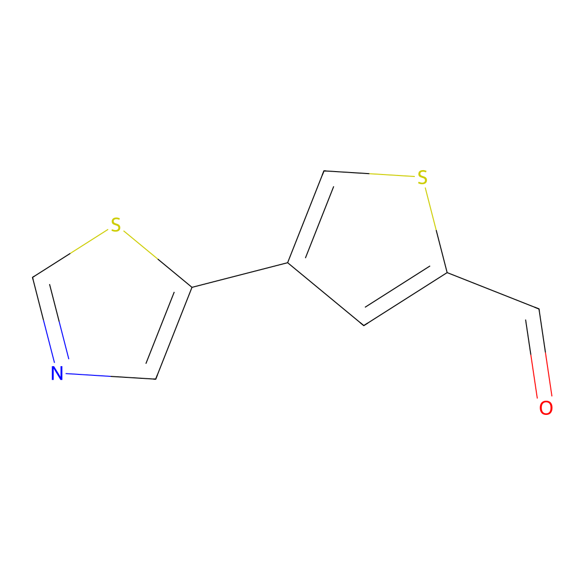 4-(1,3-Thiazol-5-yl)thiophene-2-carbaldehyde molecular structure, CAS 2091046-35-2