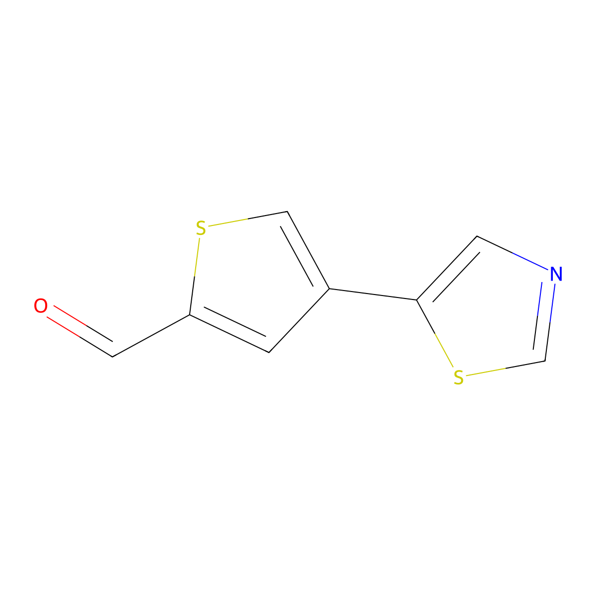 4-(1,3-Thiazol-5-yl)thiophene-2-carbaldehyde molecular structure, CAS 2091046-35-2