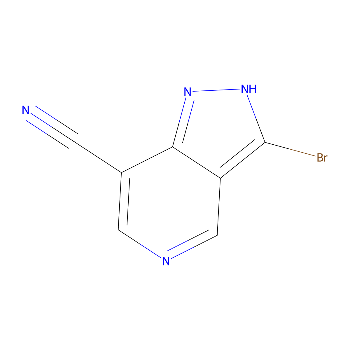 3-bromo-1H-pyrazolo(4,3-c)pyridine-7-carbonitrile molecular structure, CAS 2091048-61-0