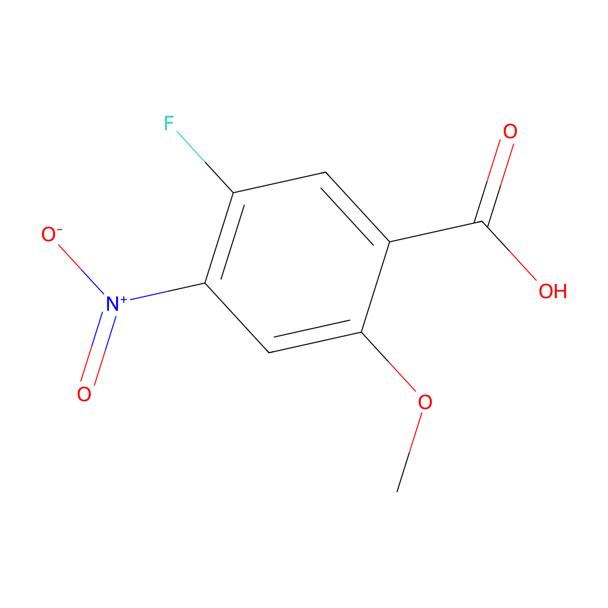 5-Fluoro-2-methoxy-4-nitrobenzoic acid molecular structure, CAS 2091054-41-8