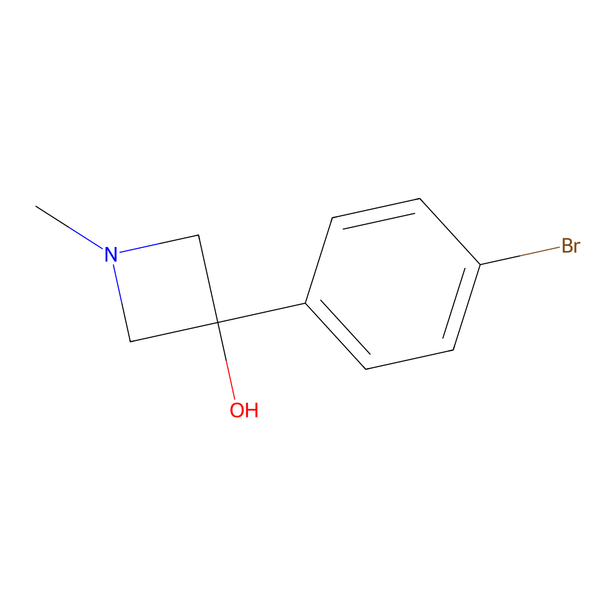 3-(4-Bromophenyl)-1-methylazetidin-3-ol molecular structure, CAS 2091056-81-2
