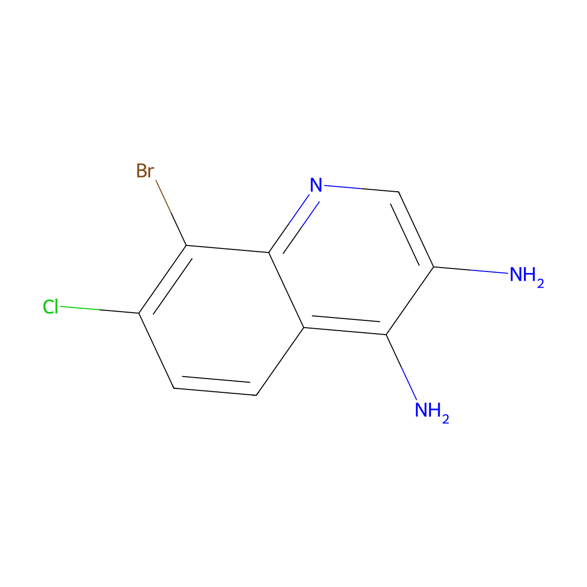 8-Bromo-7-chloroquinoline-3,4-diamine molecular structure, CAS 2091056-95-8